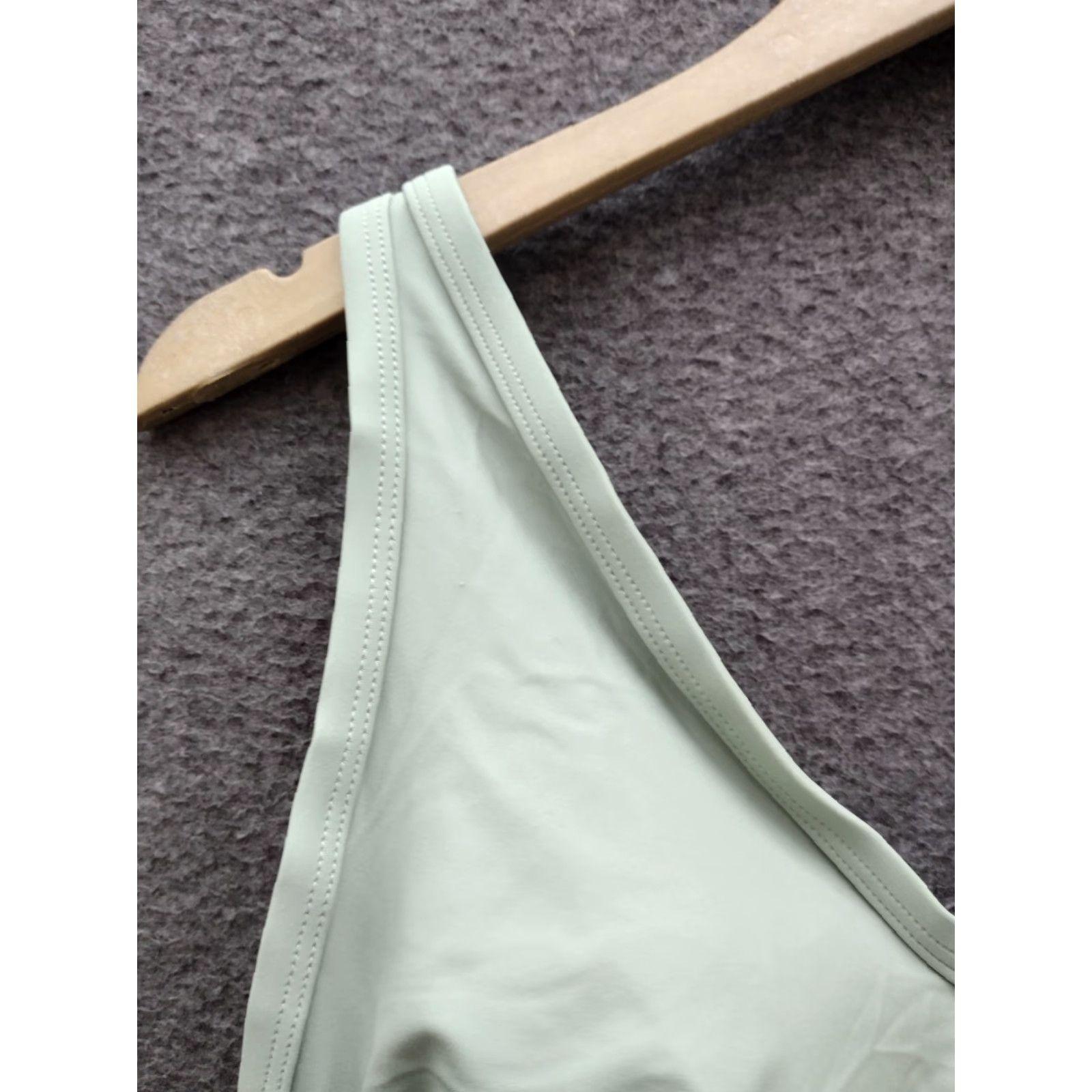 Vintage Kona Sol Women’s 16W Solid V-Neck Green One Piece Swimsuit Swim Size ONE SIZE - 7 Thumbnail