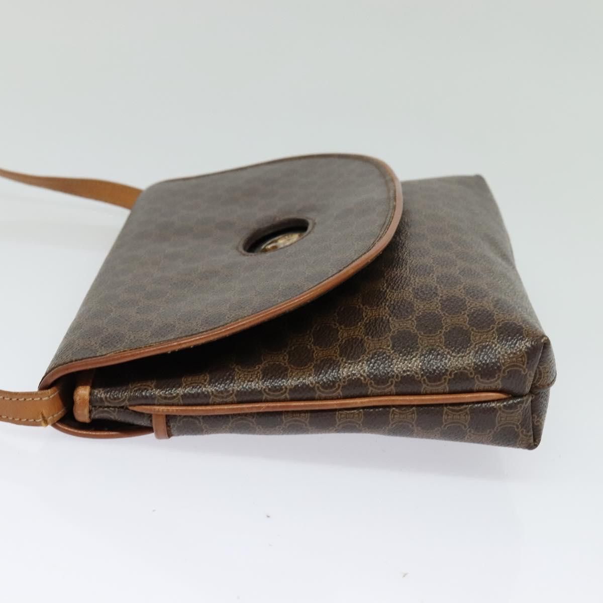 Celine CELINE Macadam Canvas Shoulder Bag Pvc Leather Brown Gold Size ONE SIZE - 4 Thumbnail