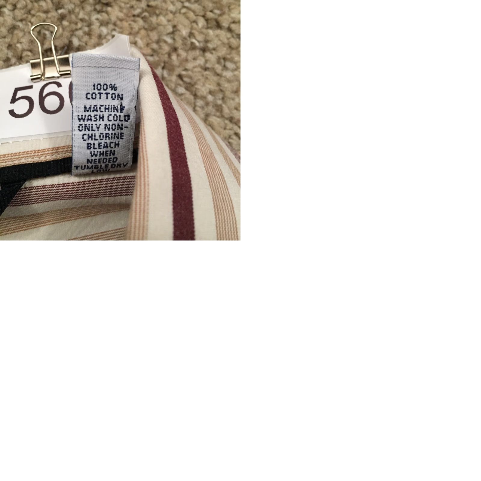 Gap Gap Shirt Button-Up Mens Medium Brown Striped Long Sleeve Collared Cotton Shirt Size US M / EU 48-50 / 2 - 9 Thumbnail