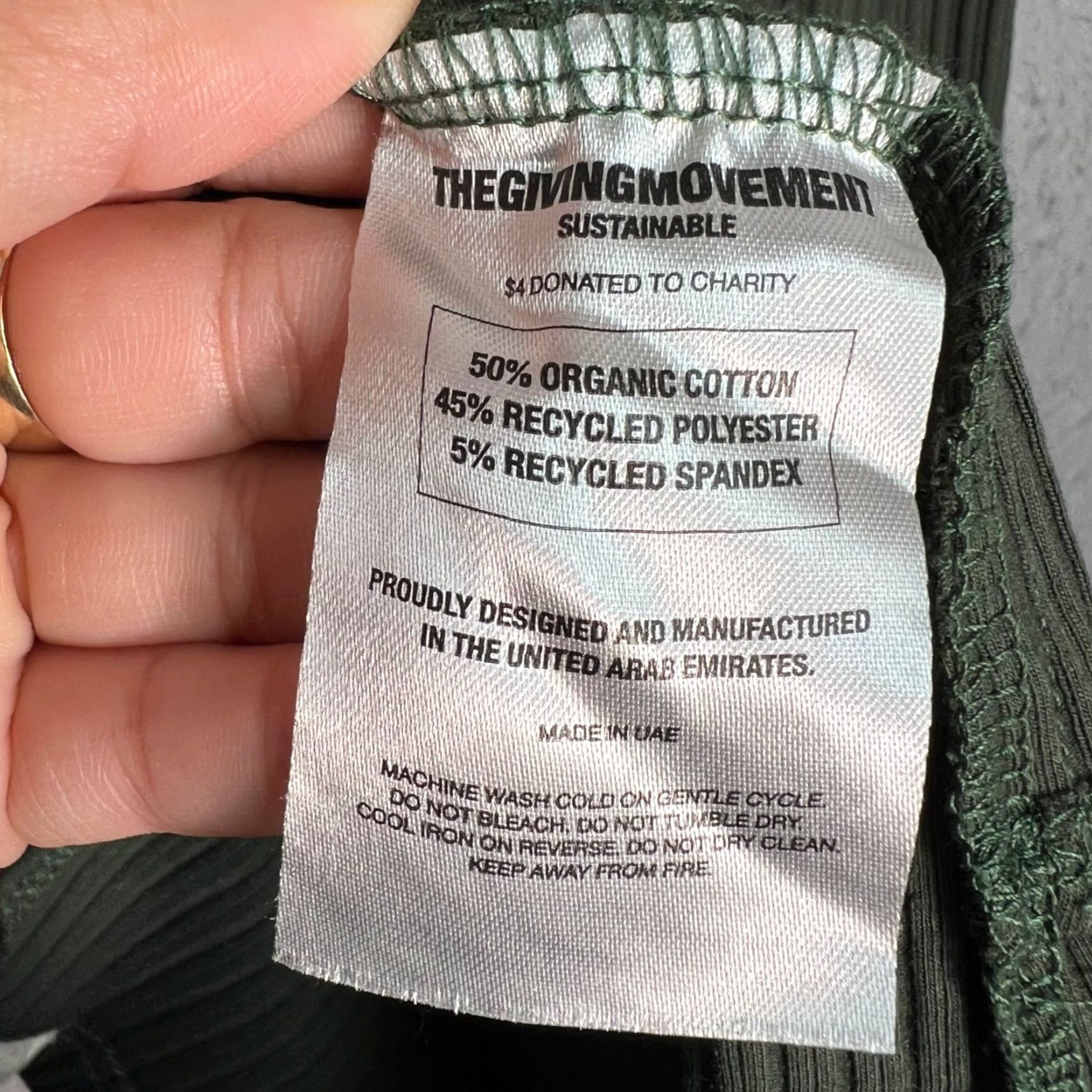 Vintage The Giving Movement Top XL Green Organic Cotton Blend Ribbed Long Sleeve Shirt Womens Casual Modern Comfort Size XL / US 12-14 / IT 48-50 - 4 Thumbnail