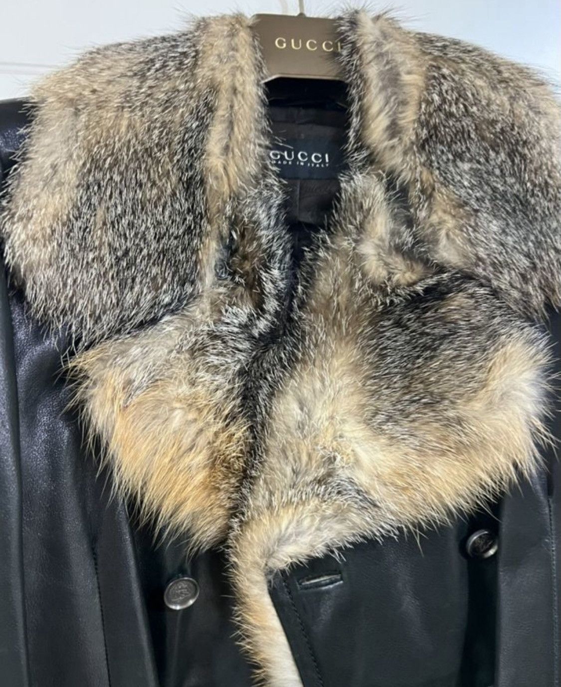 Gucci Gucci FW2007 Runway Fox Fur Detail Leather Biker Jacket Size US L / EU 52-54 / 3 - 5 Thumbnail