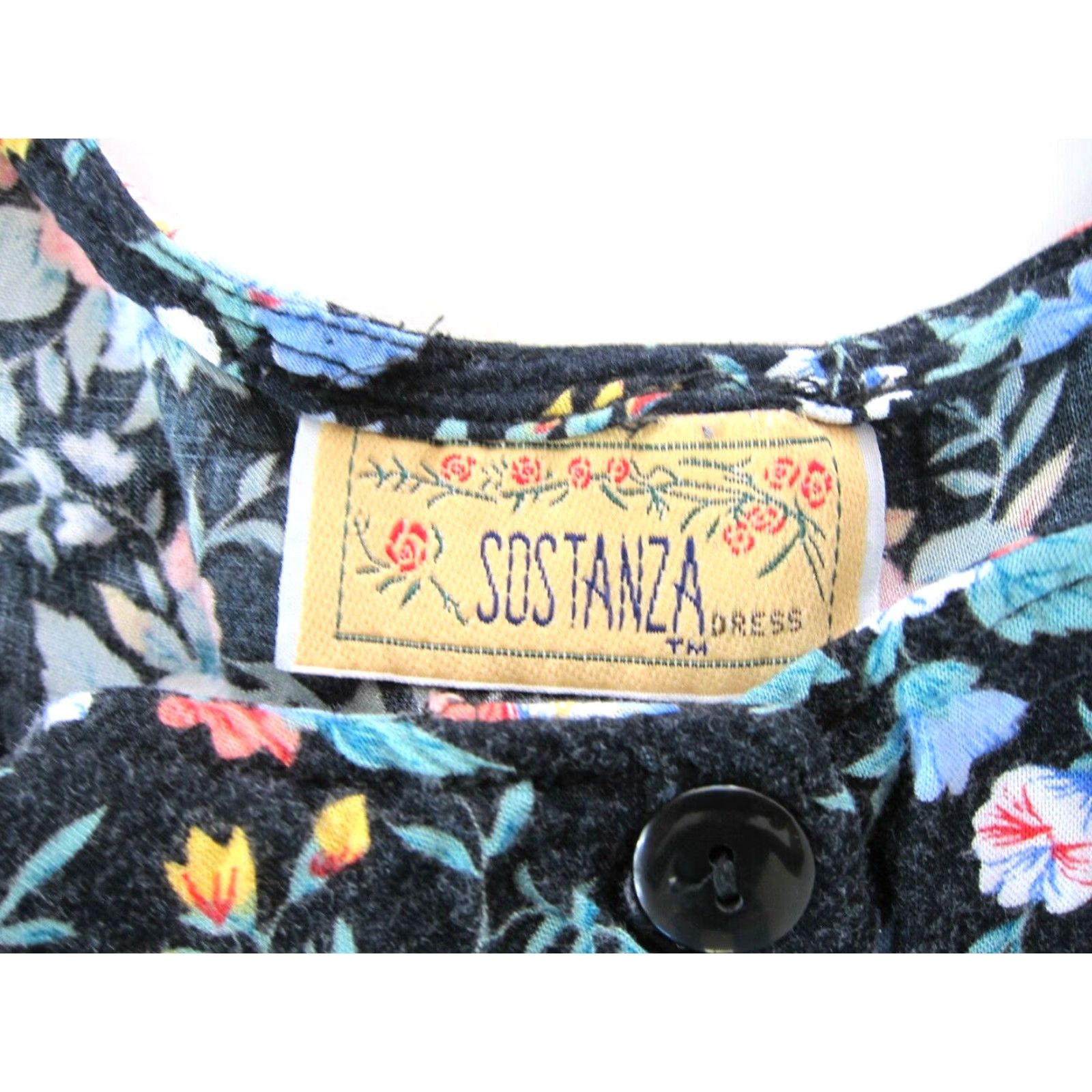 Pinko Sostanza Rayon Stretch Black Pink Green Floral Button Down Maxi Tank Sun Dress S Size S / US 4 / IT 40 - 3 Thumbnail