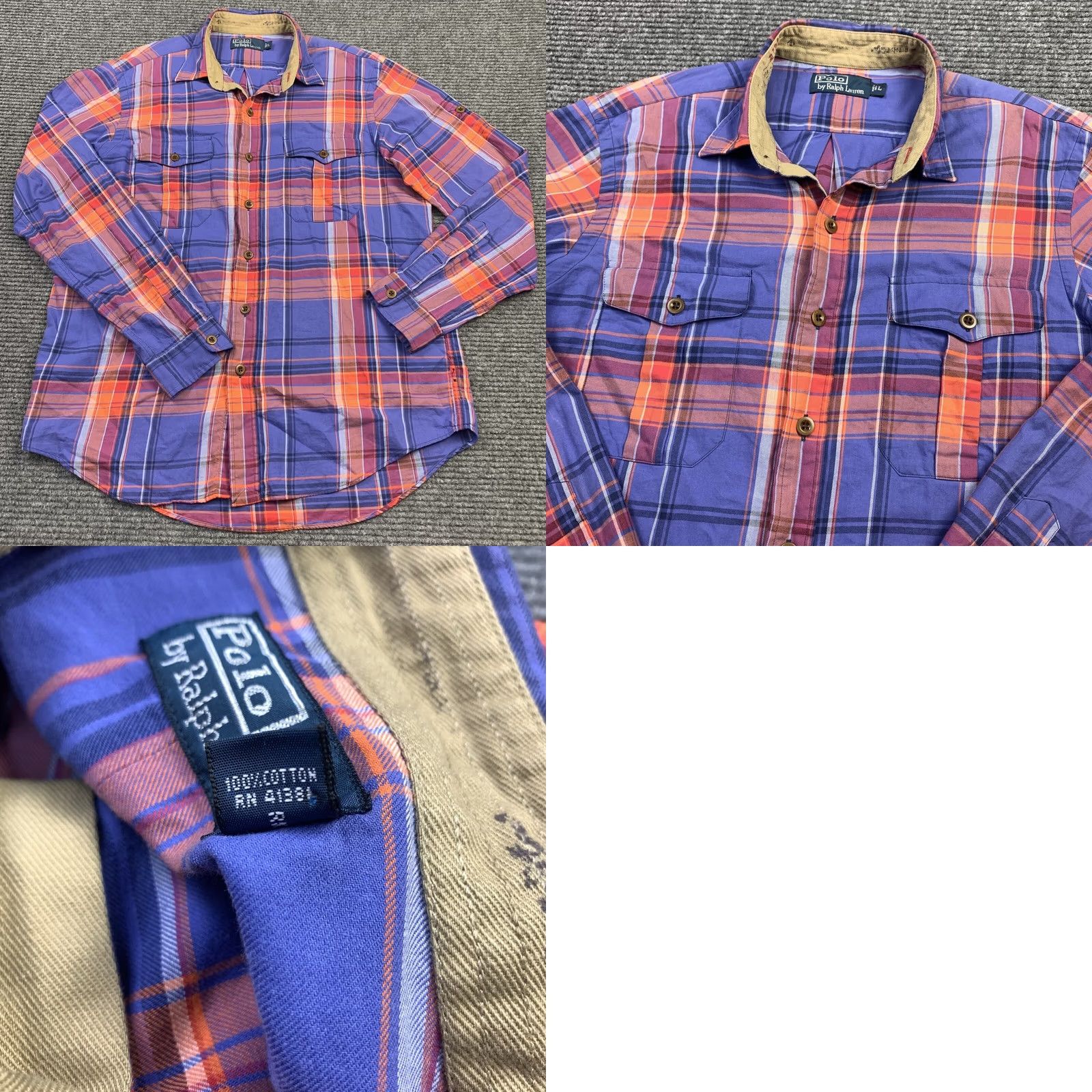 Polo Ralph Lauren Polo Ralph Lauren Mens Long Sleeve Colorful Button Up Plaid Dress Shirt Large Size 42R - 8 Thumbnail