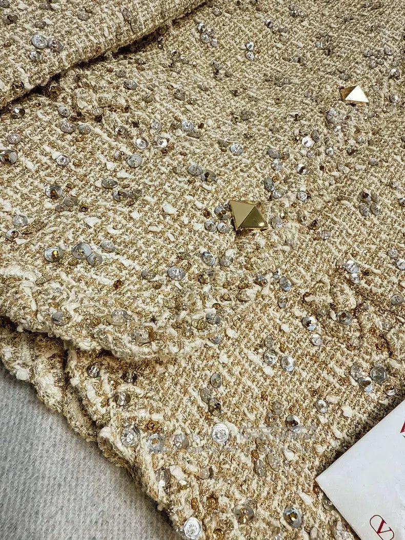 Valentino Valentino Gold embroidered beaded sequins wicker nailed tw Size L / US 10 / IT 46 - 6 Thumbnail