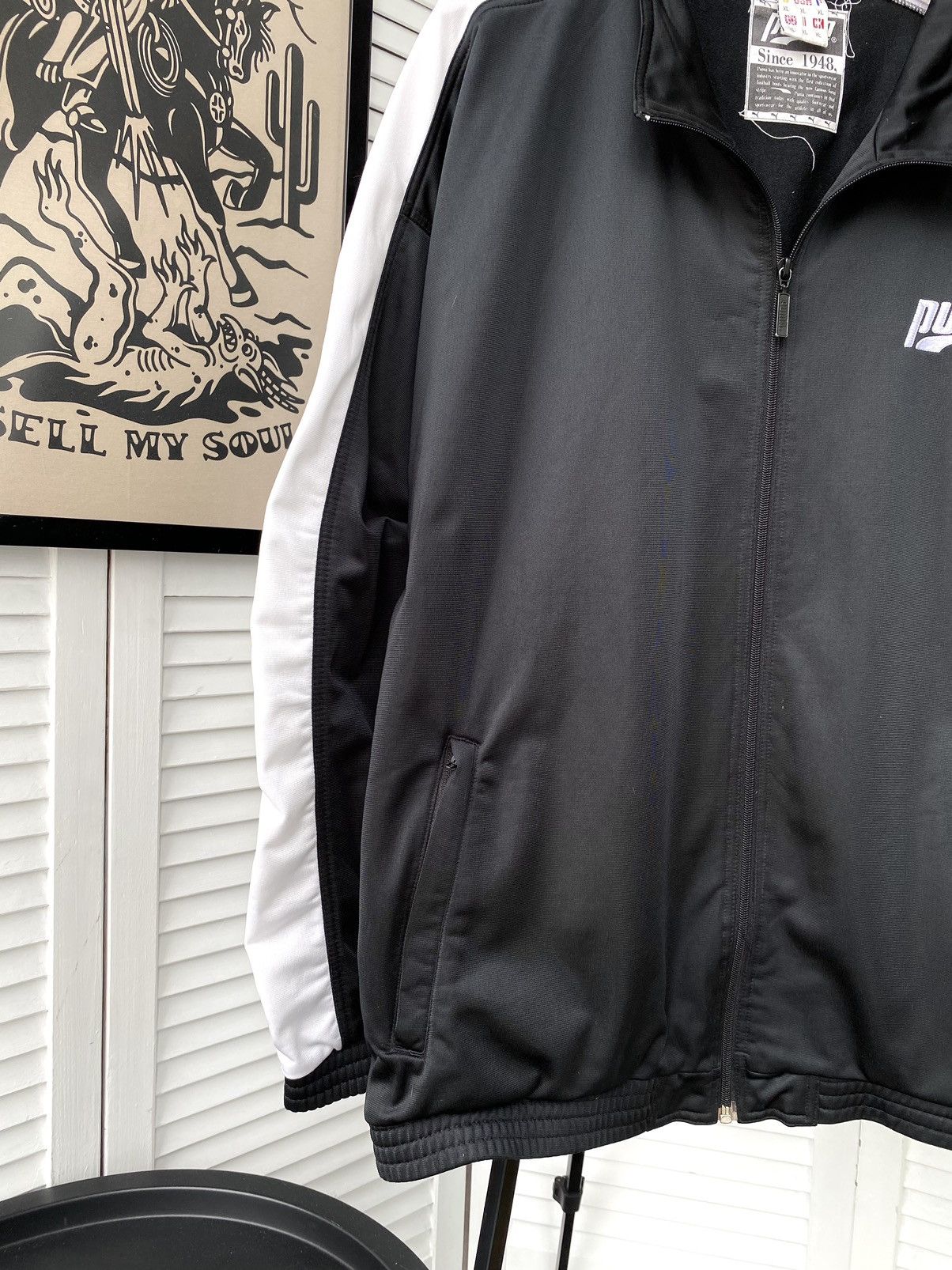 Puma × Vintage Vintage Puma Striped Track Retro Jacket Black Size US XL / EU 56 / 4 - 3 Thumbnail