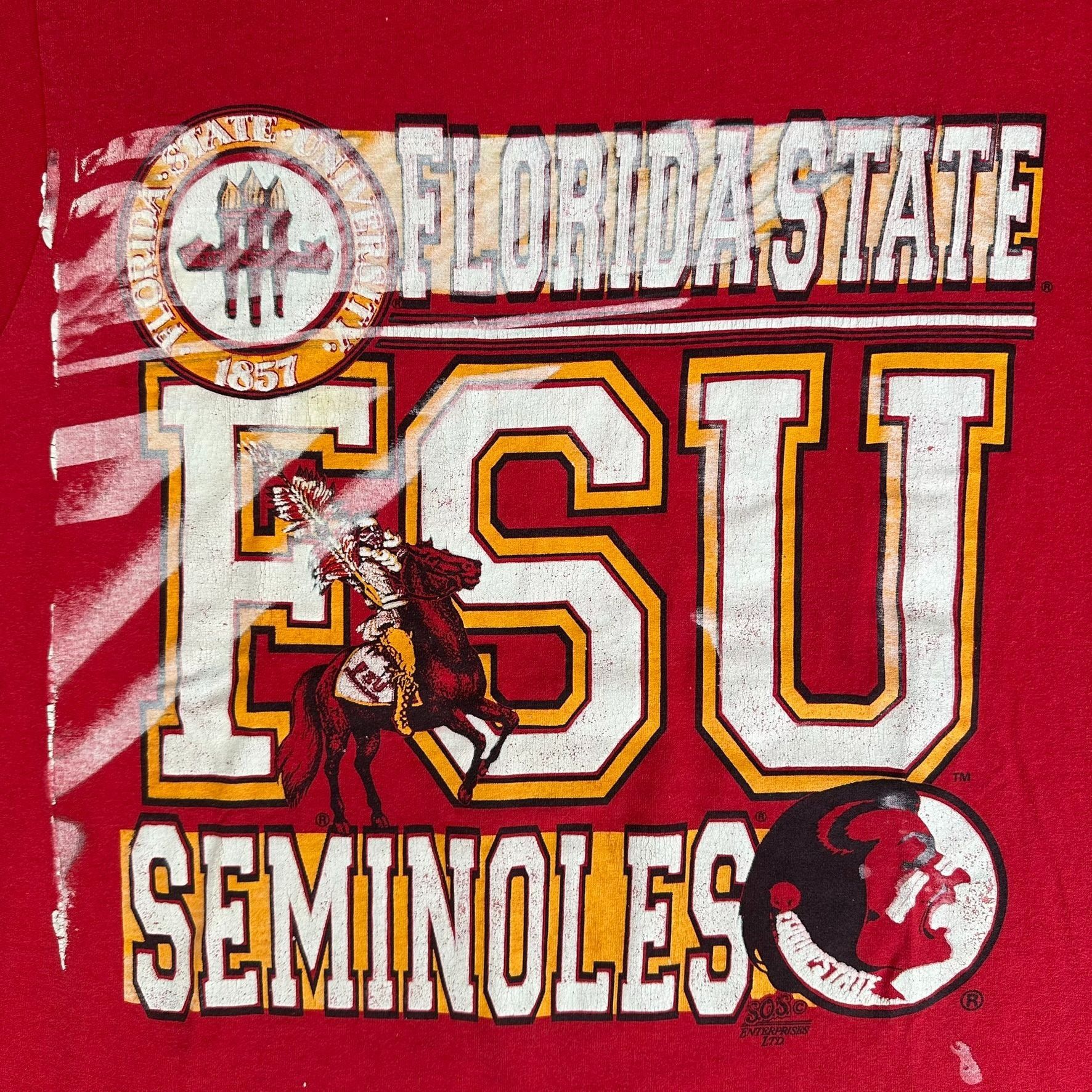Vintage Vintage 90s Florida State Seminoles T-Shirt Single Stitch FS Size US L / EU 52-54 / 3 - 2 Thumbnail