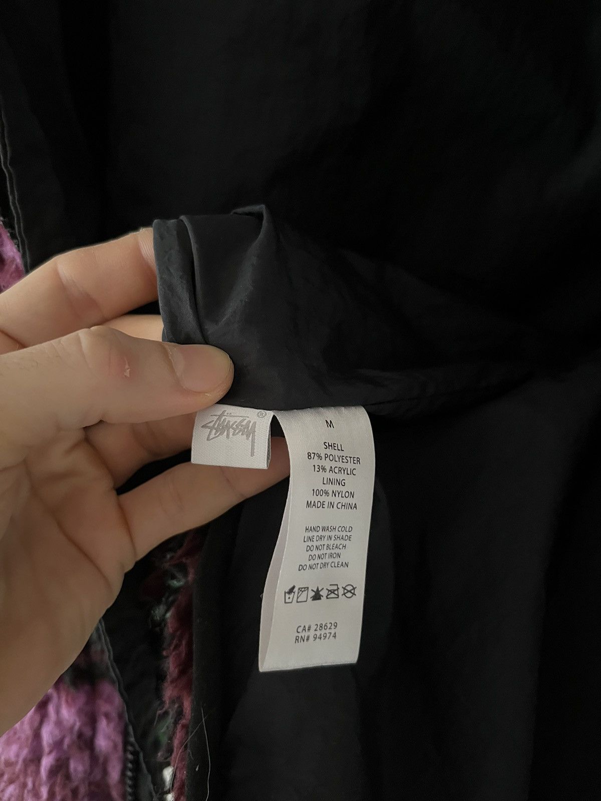 Stussy Stüssy Vest Striped Sherpa size M purple green and black Size US M / EU 48-50 / 2 - 4 Thumbnail