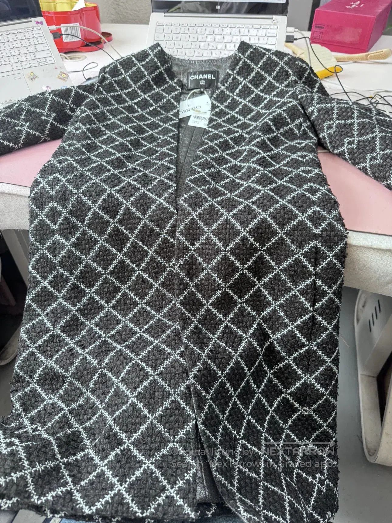 Chanel Chanel Black White Diamond Pattern Dress. Size M / US 6-8 / IT 42-44 - 7 Thumbnail