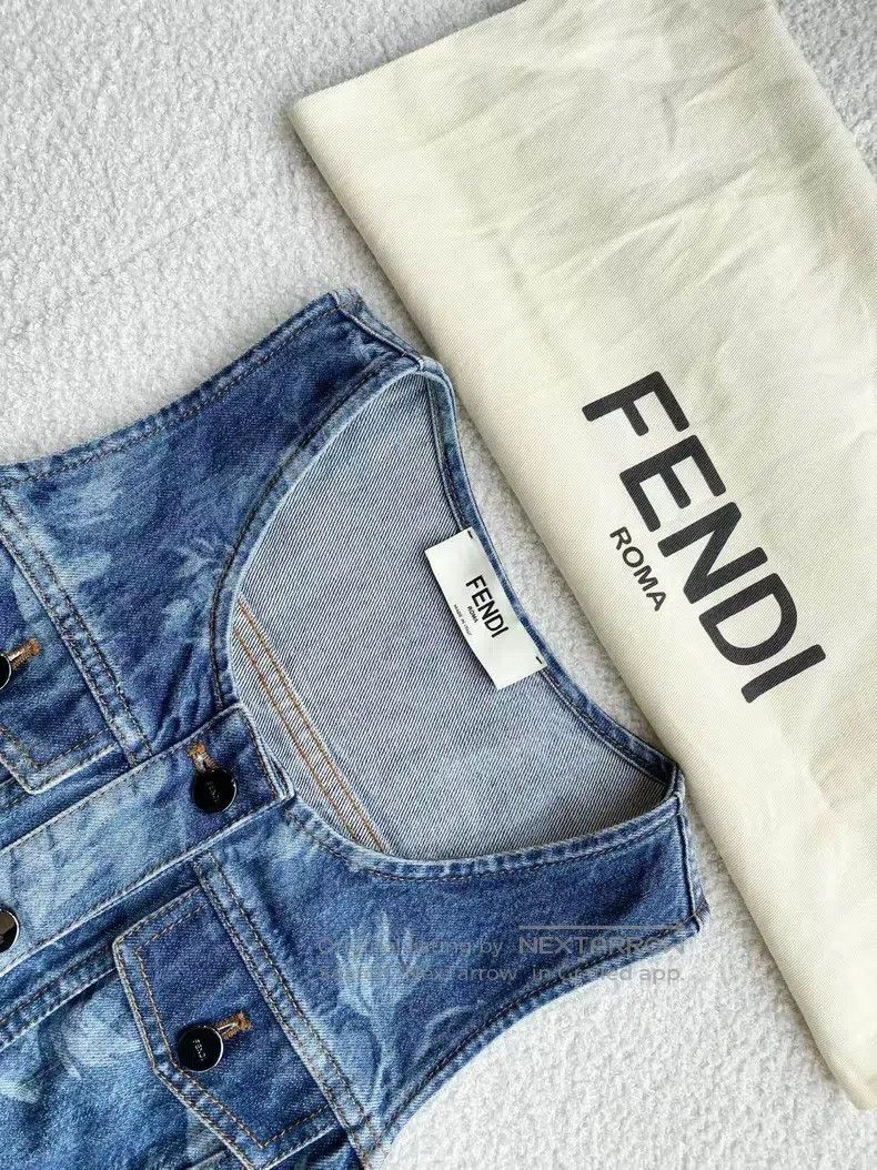 Fendi Fendi Blue Denim Dress Size XS / US 0-2 / IT 36-38 - 4 Thumbnail