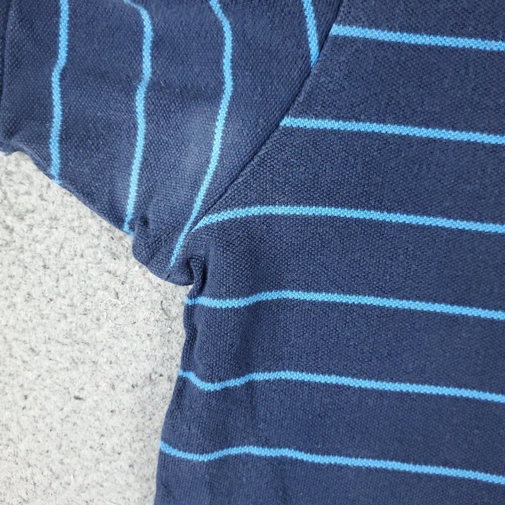 Nike VINTAGE Nike Polo Shirt Blue Striped Mens Large Cotton Short Sleeve Y2K Swoosh Size US L / EU 52-54 / 3 - 3 Thumbnail