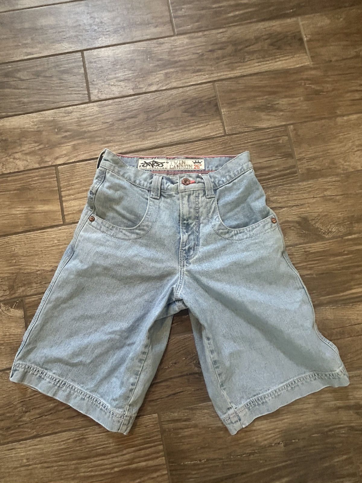 JNCO Vintage JNCOs 101 TWIN CANNON BAGGY DENIM SHORTS Size US 30 / EU 46 - 2 Thumbnail