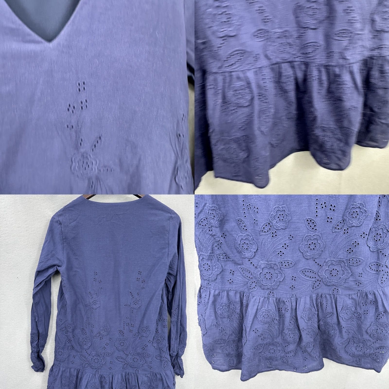 Bell Sail to Sable Dress - Mini Lace Bell Sleeve Blue - Women's XS - Preppy Casual Shift Dress Size XS / US 0-2 / IT 36-38 - 8 Thumbnail