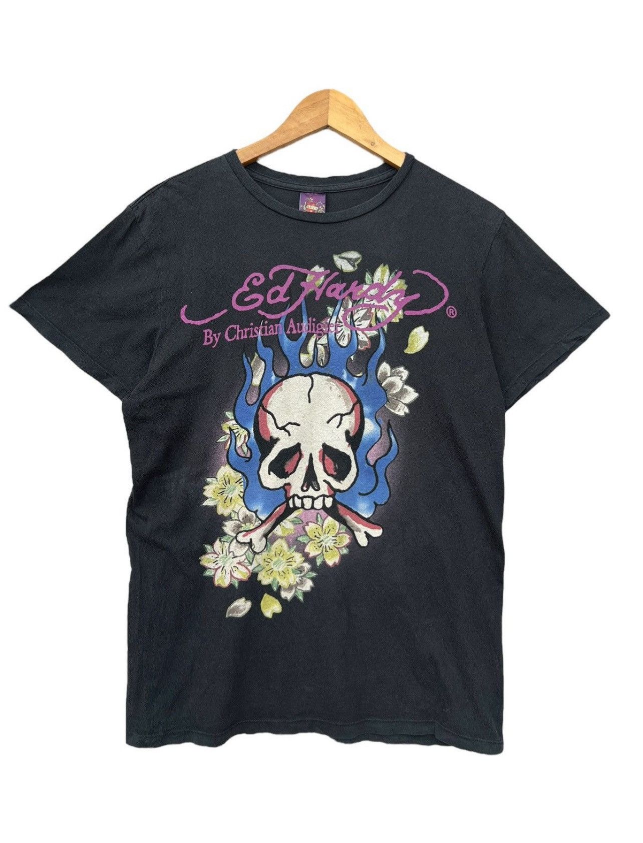 Ed Hardy Ed Hardy Bones Skull Big Graphic Gothic Punk Tee Size US M / EU 48-50 / 2 - 2 Thumbnail