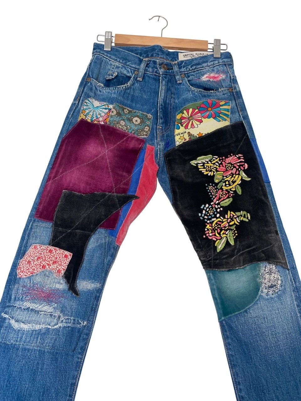 Kapital Kapital Kountry FW14 Okabilly Psychedelic Patchwork Denim Size US 27 - 2 Thumbnail