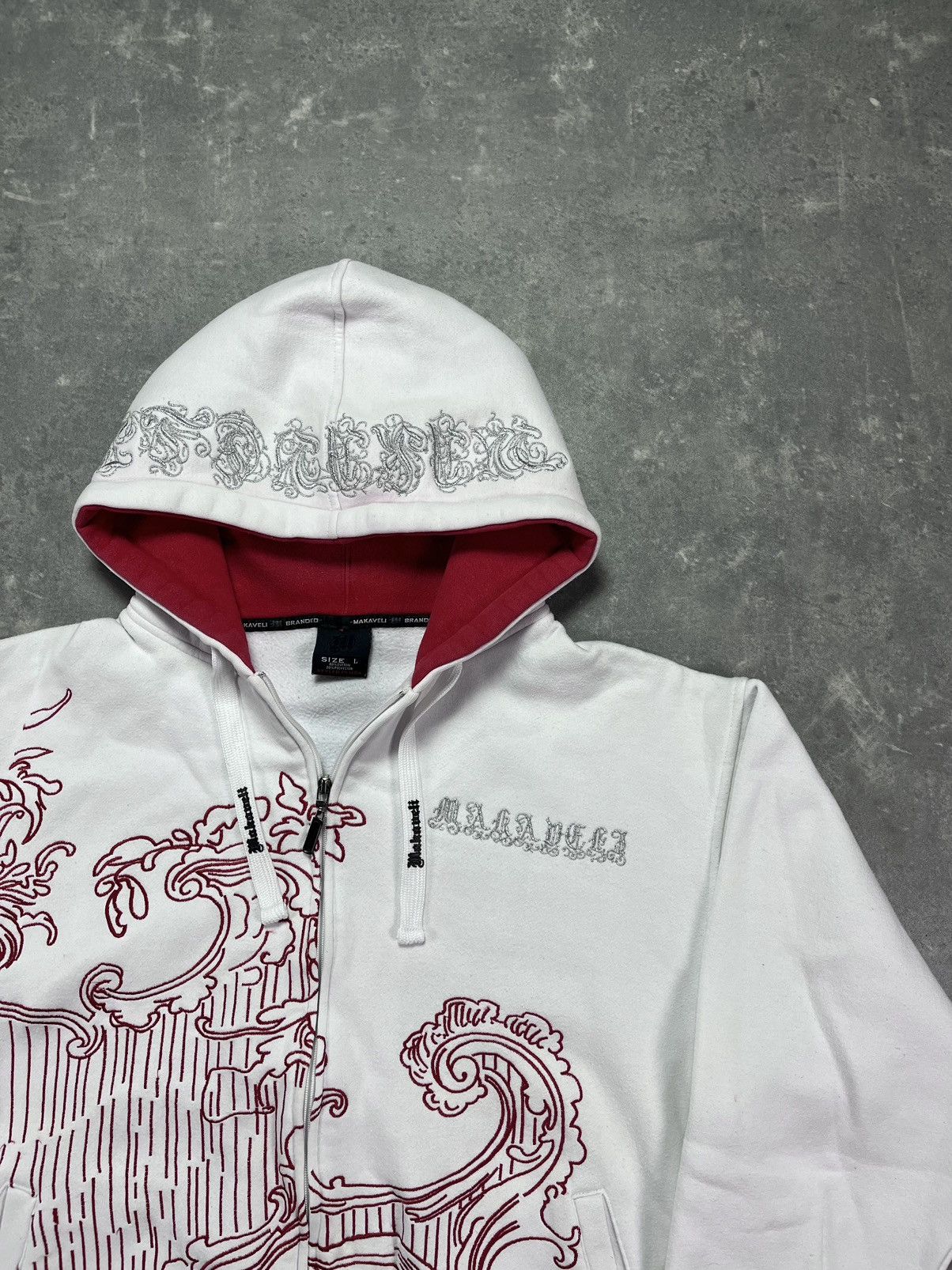 Makaveli Makaveli Wave Embroidered Heavy Zip Hoodie L Japanese Style Size US L / EU 52-54 / 3 - 4 Thumbnail