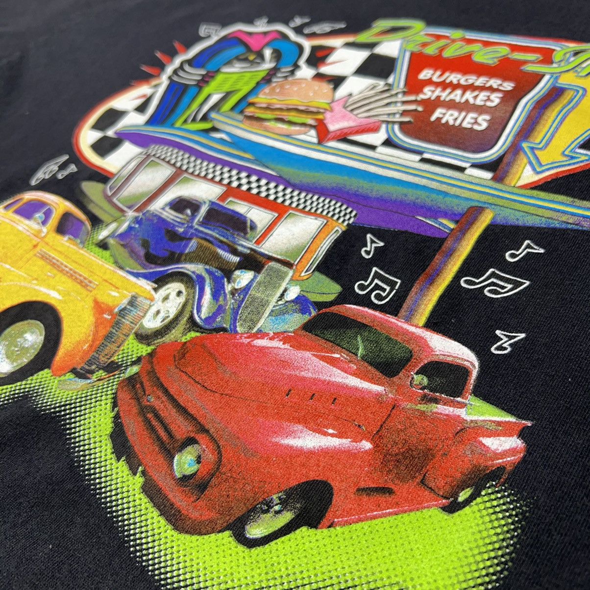 Delta × Vintage VTG Car Tee Shirt Black Hot Rod Classic Drive Thru Graphic Size US XL / EU 56 / 4 - 5 Thumbnail