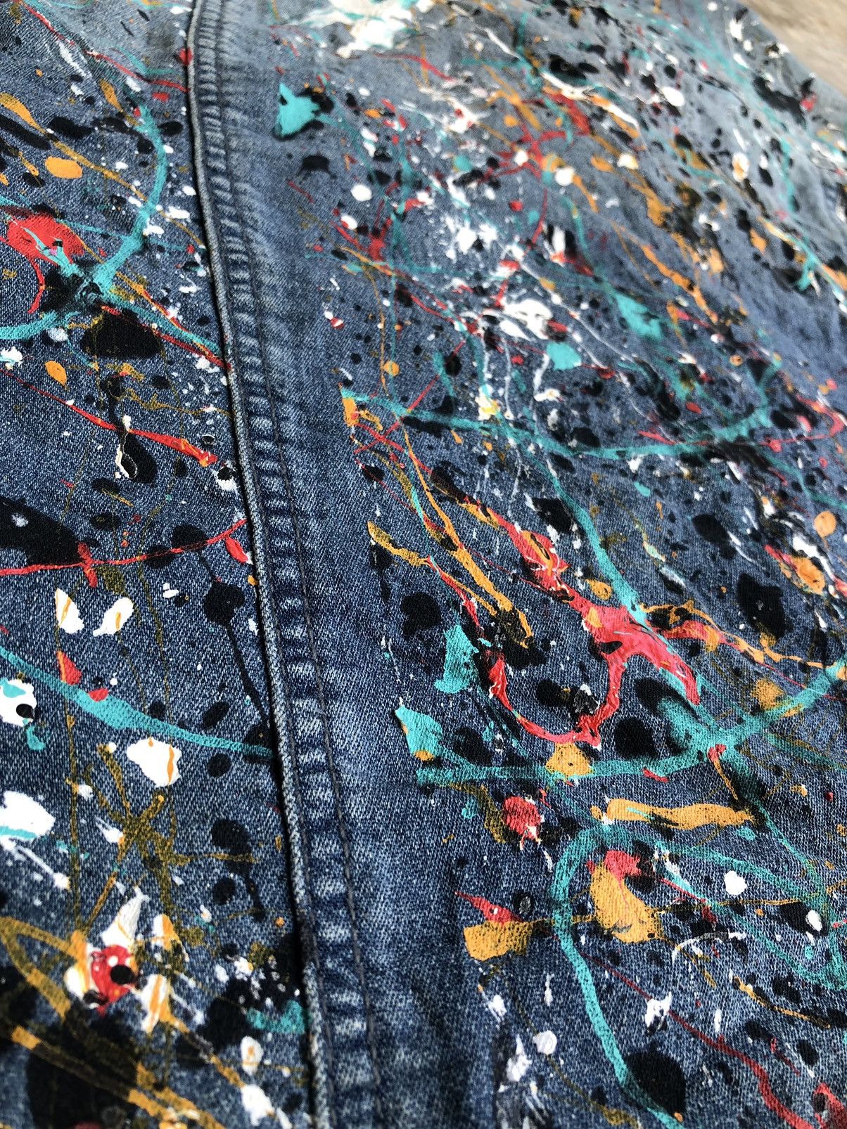 Buffalo David Bitton 💥RARE💥Vintage Buffalo David Bitton Paint Splash Denim Jacket Size US M / EU 48-50 / 2 - 16 Thumbnail