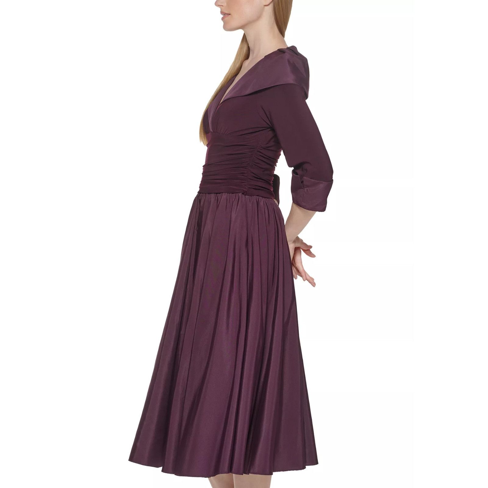 Other Jessica Howard Womens Purple 3/4-Sleeve Fit & Flare 4P Size S / US 4 / IT 40 - 3 Thumbnail