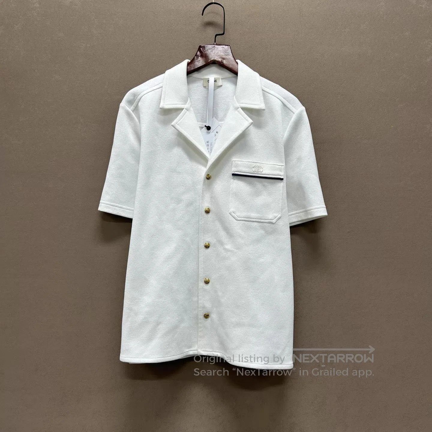 Celine White Short Sleeve Button. Size US S / EU 44-46 / 1 - 1 Thumbnail