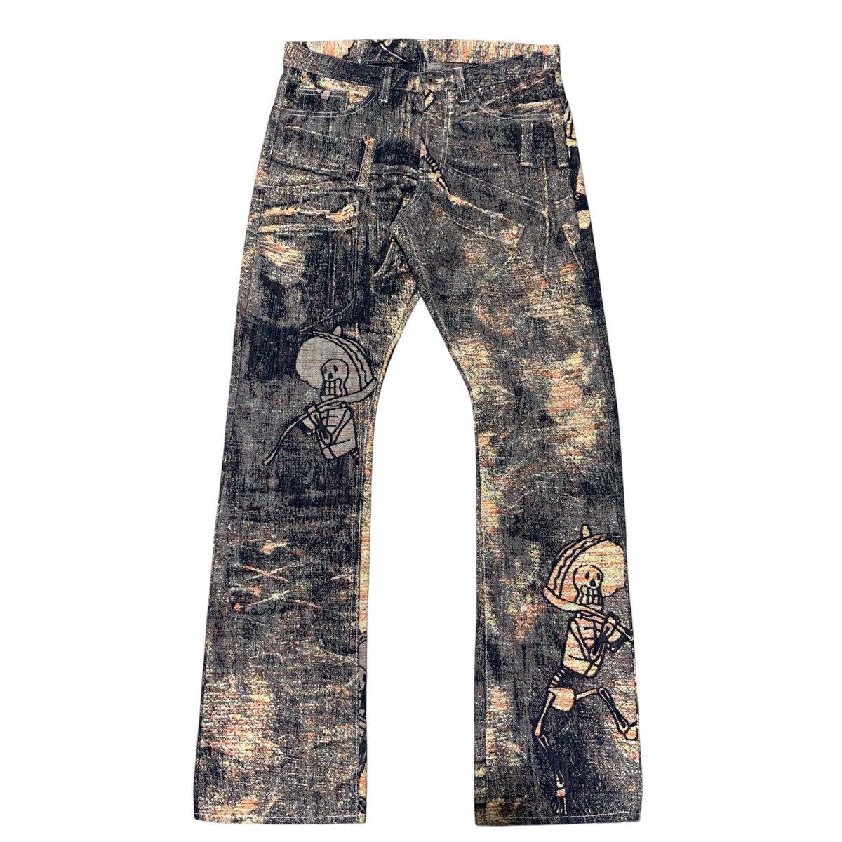 Issey Miyake ❤️‍🔥AW08❤️‍🔥 ISSEY MIYAKE BORO SKELETON DENIM JEANS Size US 32 / EU 48 - 1 Thumbnail
