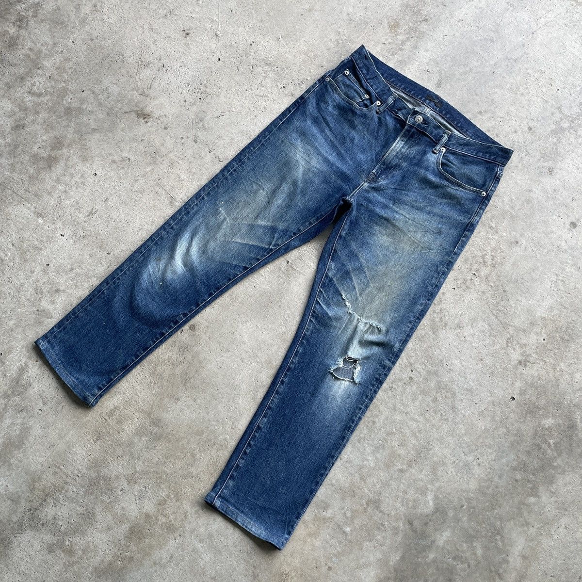 Japanese Brand Vintage Distressed Japanese Mud Washed Faded Jeans Pants Size US 33 - 2 Thumbnail