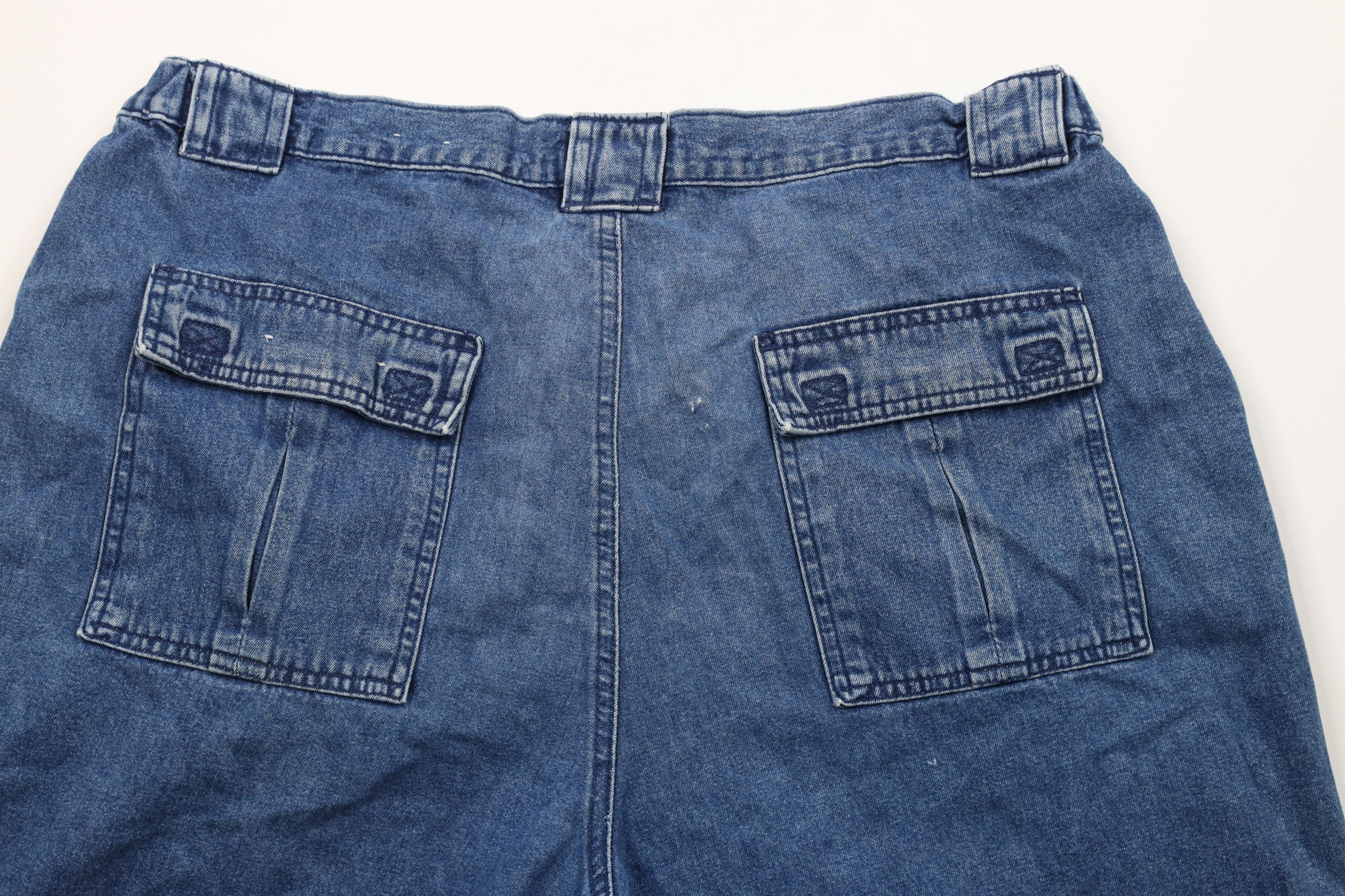 Vintage Vintage 90s Streetwear Above Knee Denim Cargo Shorts Jorts Size US 38 / EU 54 - 10 Thumbnail