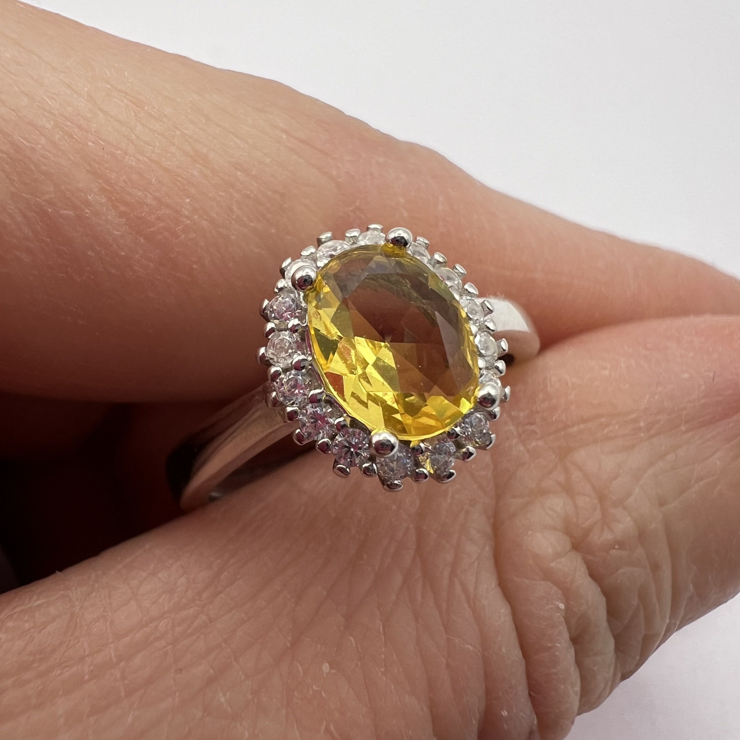 Other 925 Sterling Silver Citrine Ring Yellow Natural Gemstone Size ONE SIZE - 6 Thumbnail