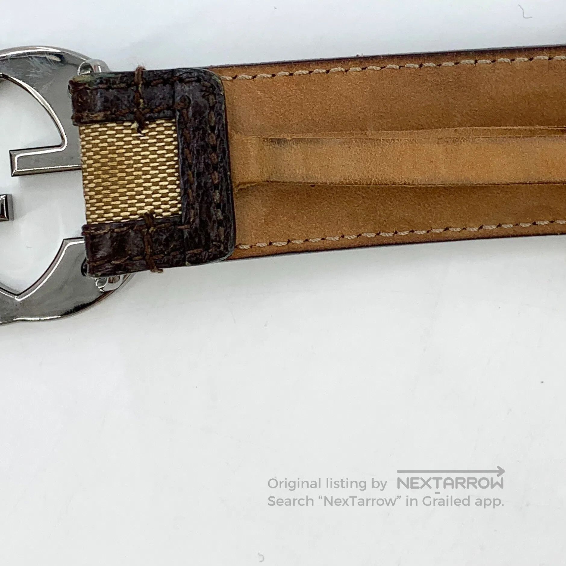Gucci Guicci Color-Blocked Logo Jacquard Double G Buckle Leather Size ONE SIZE - 6 Thumbnail