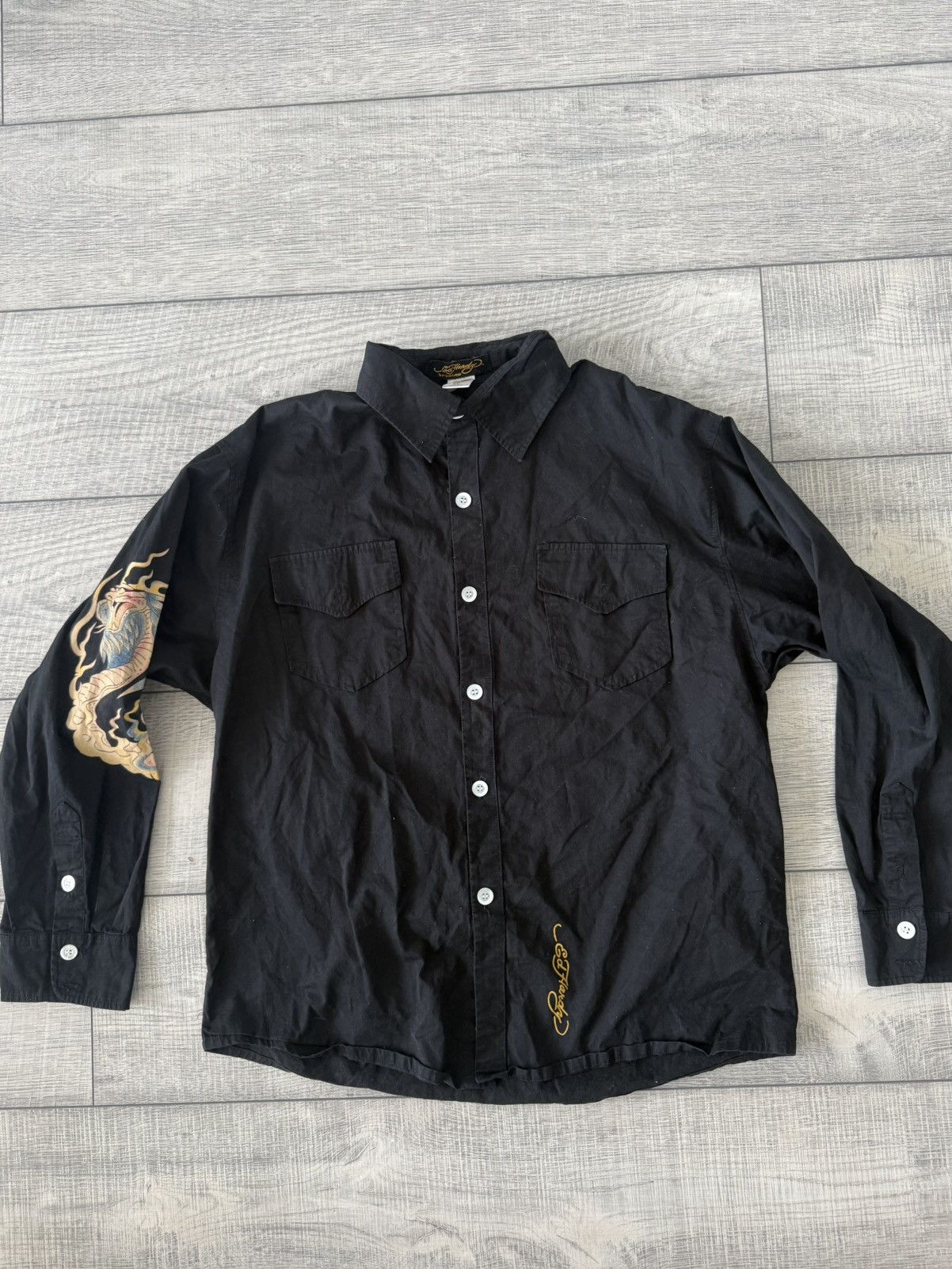 Ed Hardy Death Or Glory Ed Hardy Button Up Size US XL / EU 56 / 4 - 2 Thumbnail