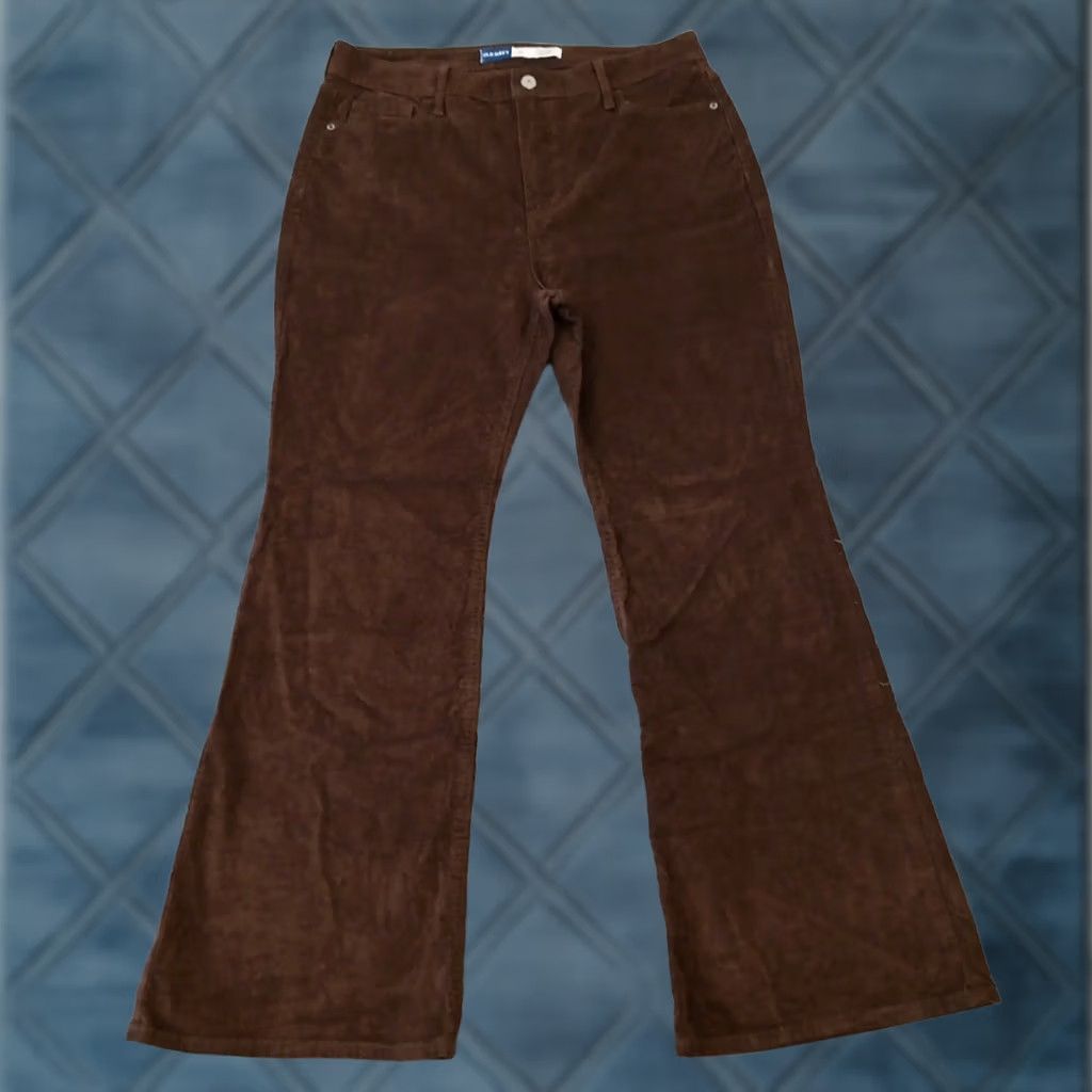 Old Navy Old Navy Pants Womens 14P Brown Flared Corduroy 33x28.5 High Rise Pockets Chino Cotton Blend Vintage: No Regular Petite Women Mens Girls Size 36" / US 14 / IT 50 - 1 Thumbnail