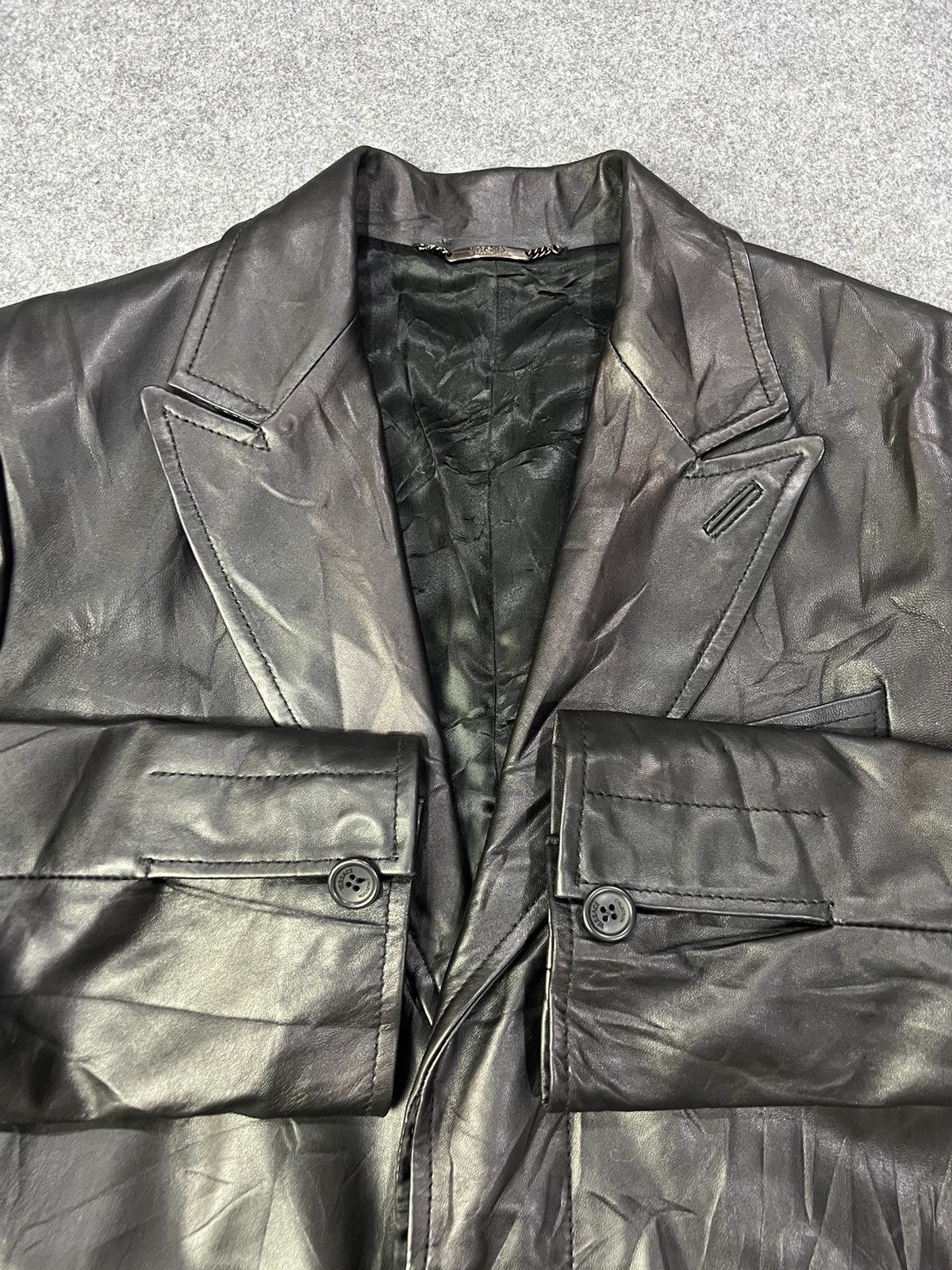 Versace Versace Leather Coats Size XL / US 12-14 / IT 48-50 - 2 Thumbnail