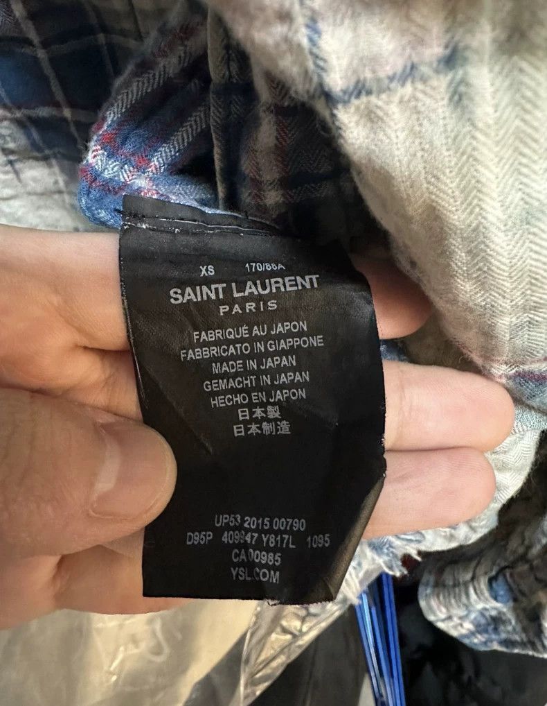 Saint Laurent Paris Saint Laurent Paris Saint Laurent Blue Plaid Long Sleeve S Size US XS / EU 42 / 0 - 4 Thumbnail