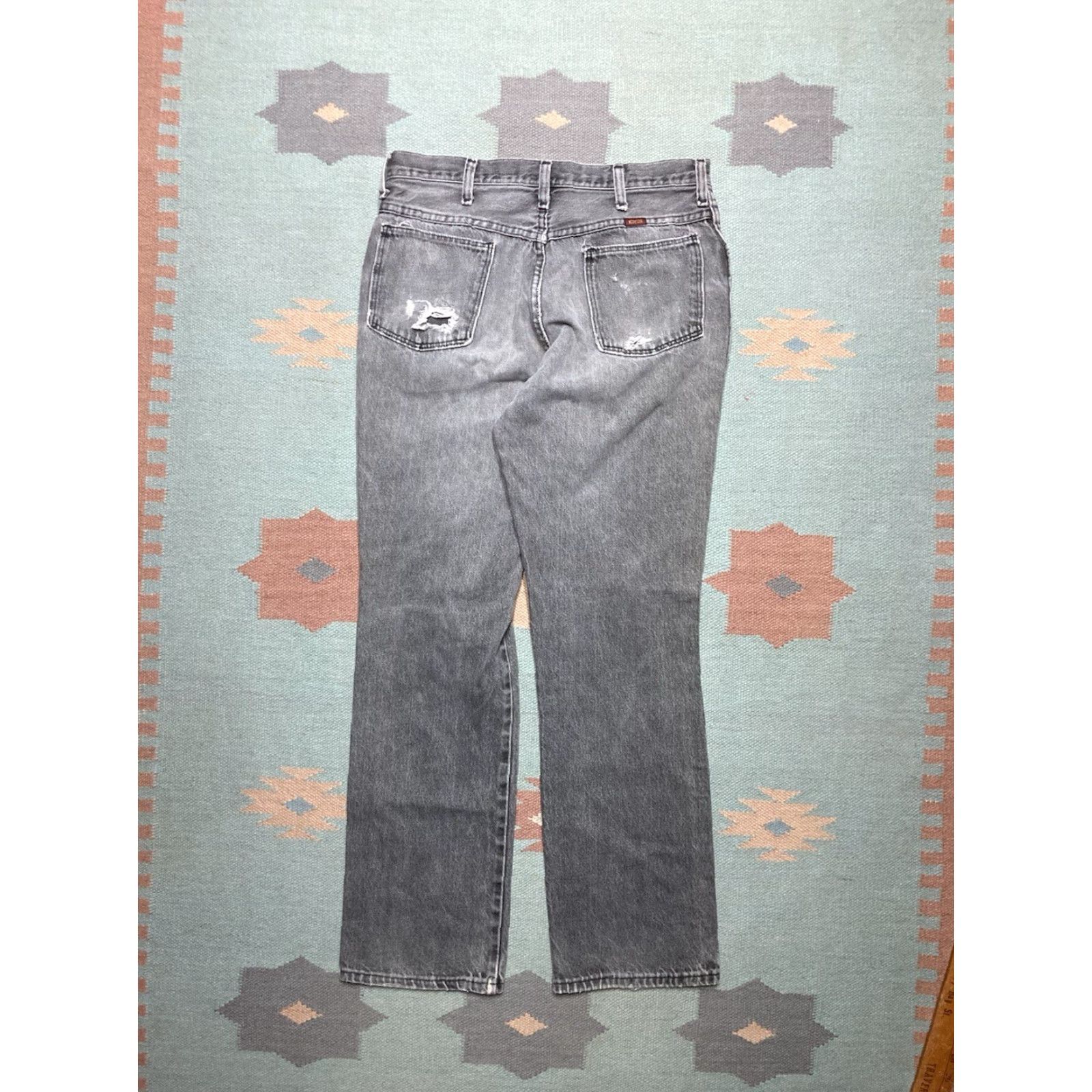 Vintage VINTAGE Rustler Jeans Distressed Grunge Straight Leg Black 32x31 Men Size US 32 / EU 48 - 7 Thumbnail