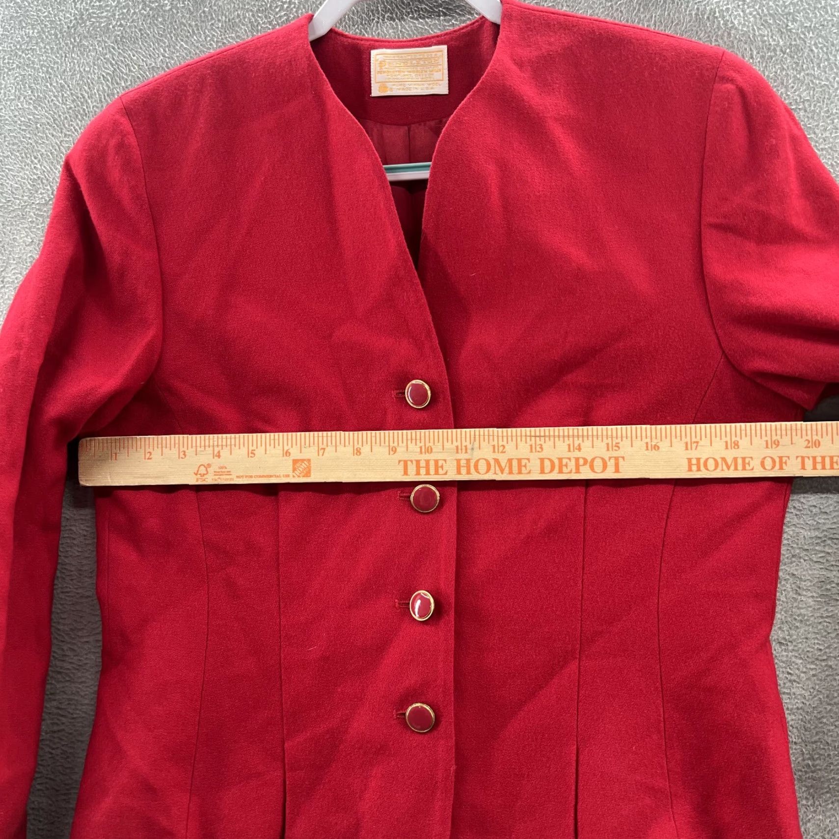 Pendleton Pendleton Blazer Womens 12 Red 100% Wool Cropped Yellow Label Vest? Size XL / US 12-14 / IT 48-50 - 5 Thumbnail