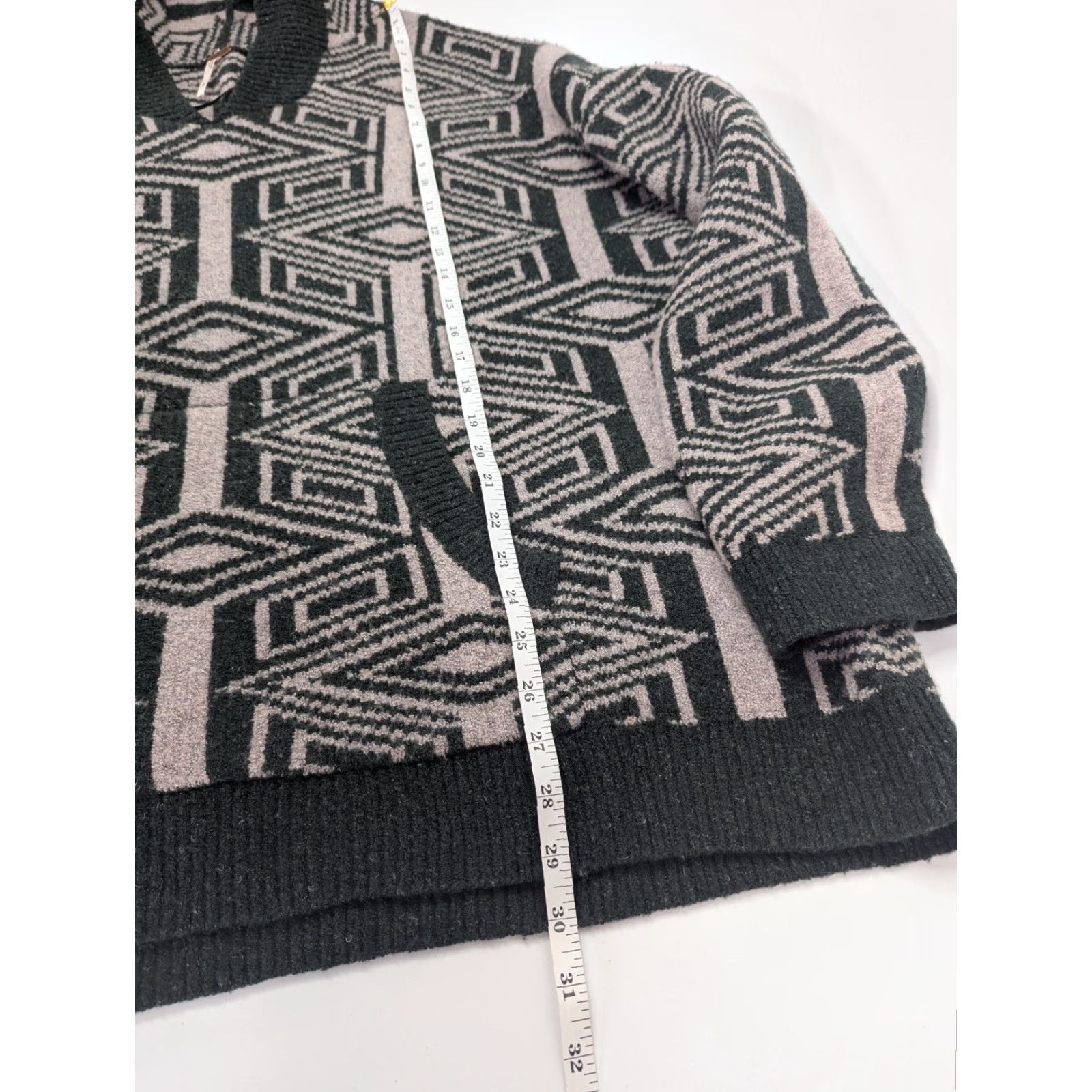 Free People Free People Hoodie Womens L Green Six Degrees Tribal Printed Wool Acrylic Linen Nylon Spandex Size L / US 10 / IT 46 - 5 Thumbnail