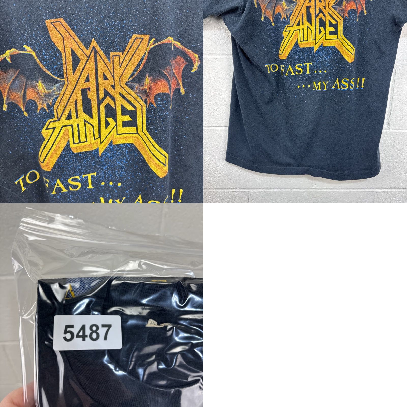 Vintage VINTAGE Dark Angel Leave Scars T Shirt L Black Unisex 80s Thrash Metal Screen Stars Goth Shirt Mens/Womens Size US L / EU 52-54 / 3 - 10 Thumbnail