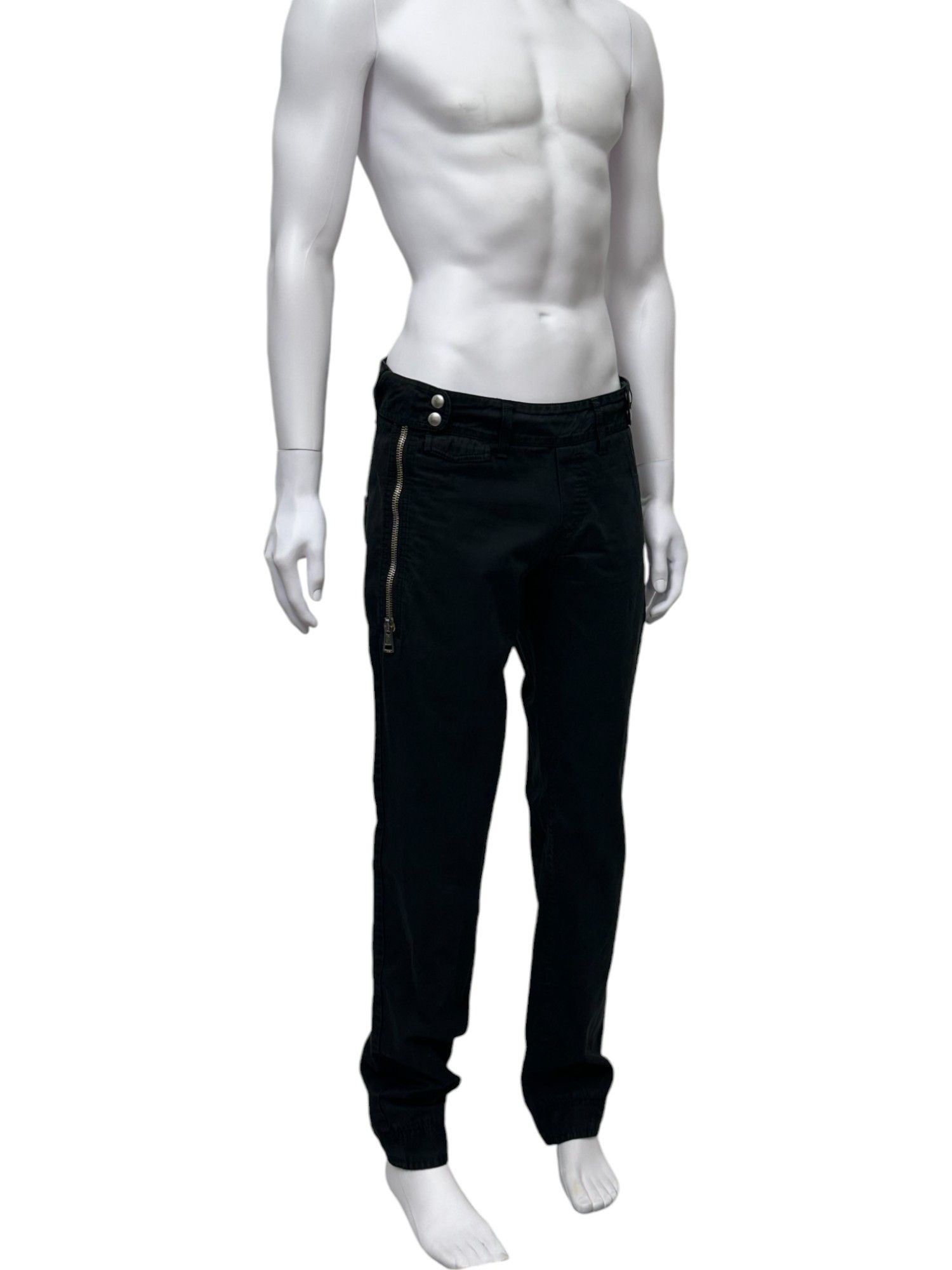 Andrew Mackenzie Zipped Black Jeans Size US 33 - 4 Thumbnail