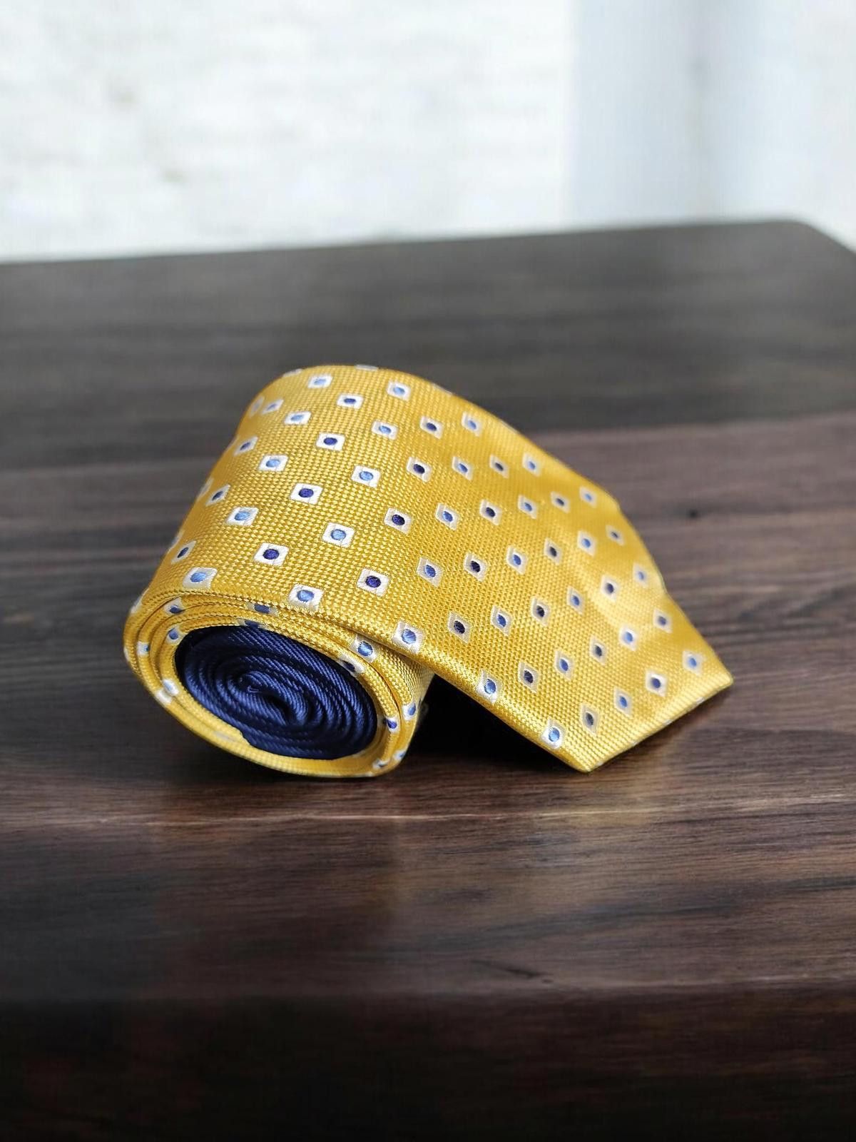 Tommy Hilfiger Tommy Hilfiger 100% Silk Yellow Patterned Tie Size ONE SIZE - 2 Thumbnail