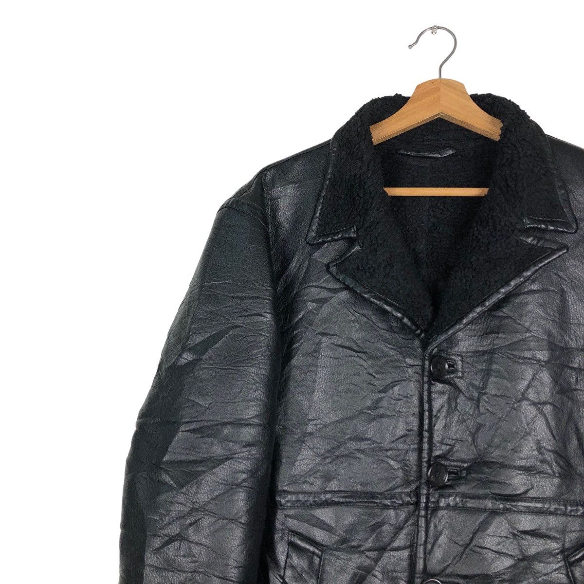 Japanese Brand 🔥Vintage Shearling Genuine Leather Jacket GU Issey Miyake Size US M / EU 48-50 / 2 - 7 Thumbnail