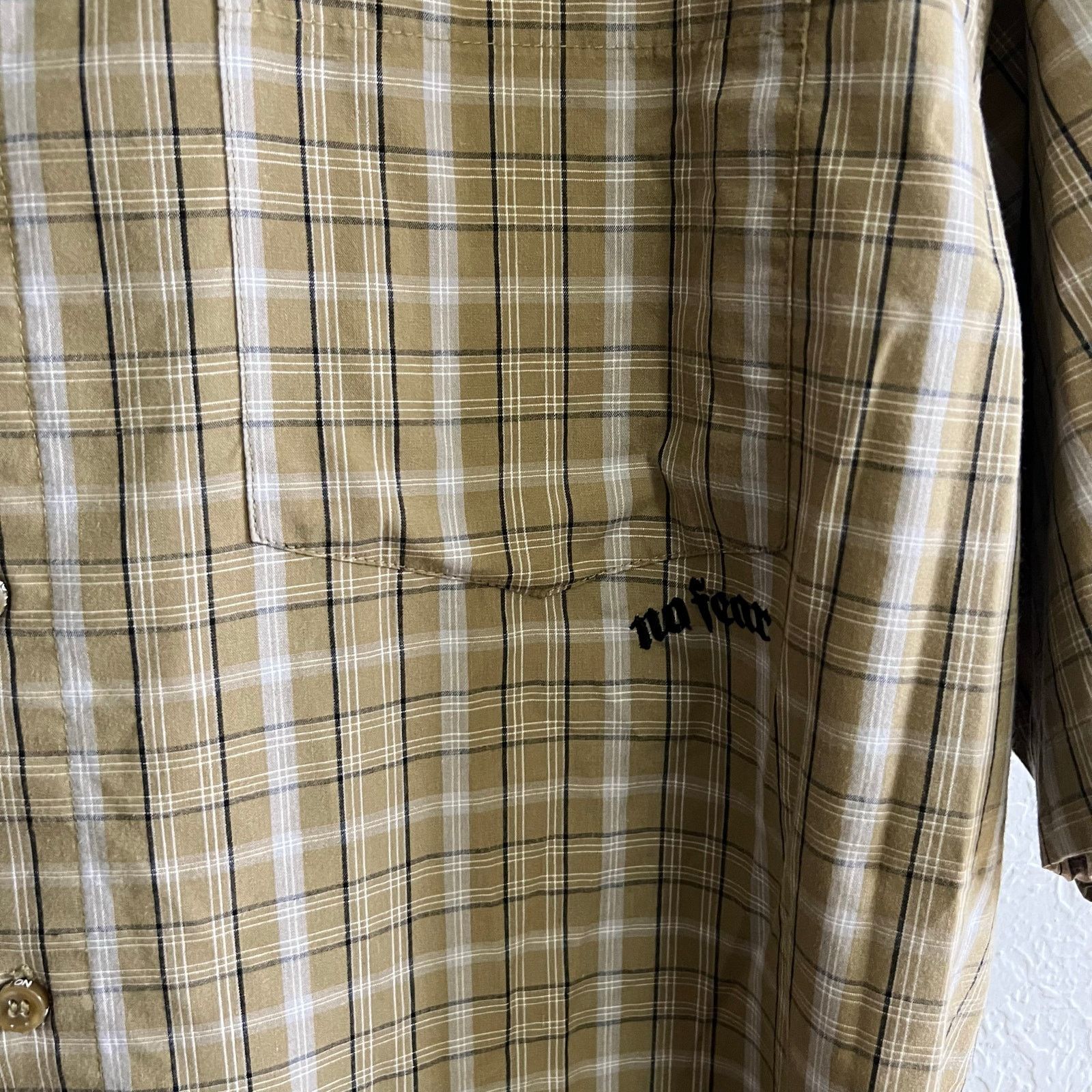 No Fear Vintage No Fear Shirt Mens Large beige Plaid Button Up Size US L / EU 52-54 / 3 - 4 Thumbnail