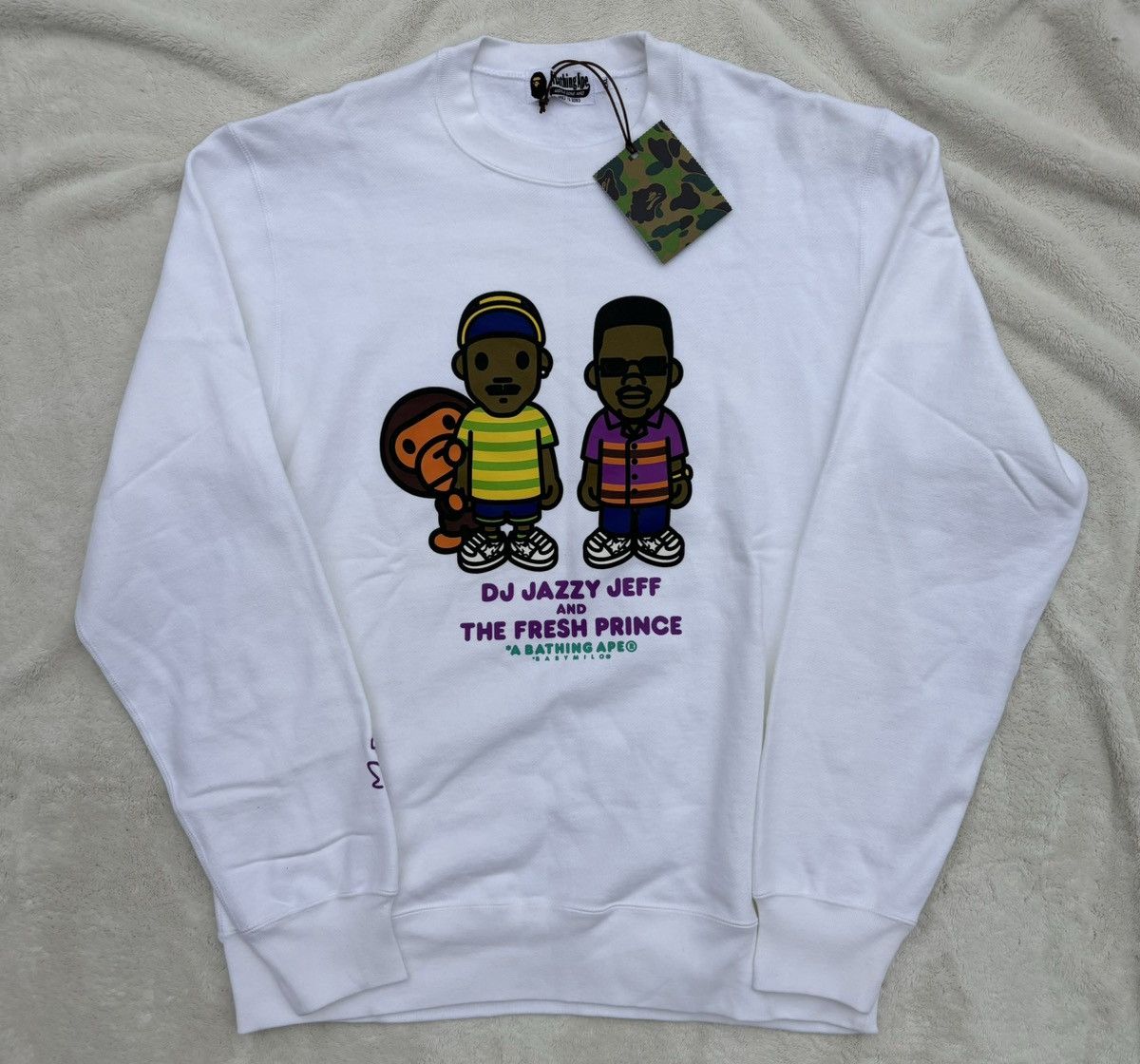 Bape Bape x ‘DJ Jazzy Jeff & The Fresh Prince’ White Crewneck Size US XXL / EU 58 / 5 - 1 Thumbnail