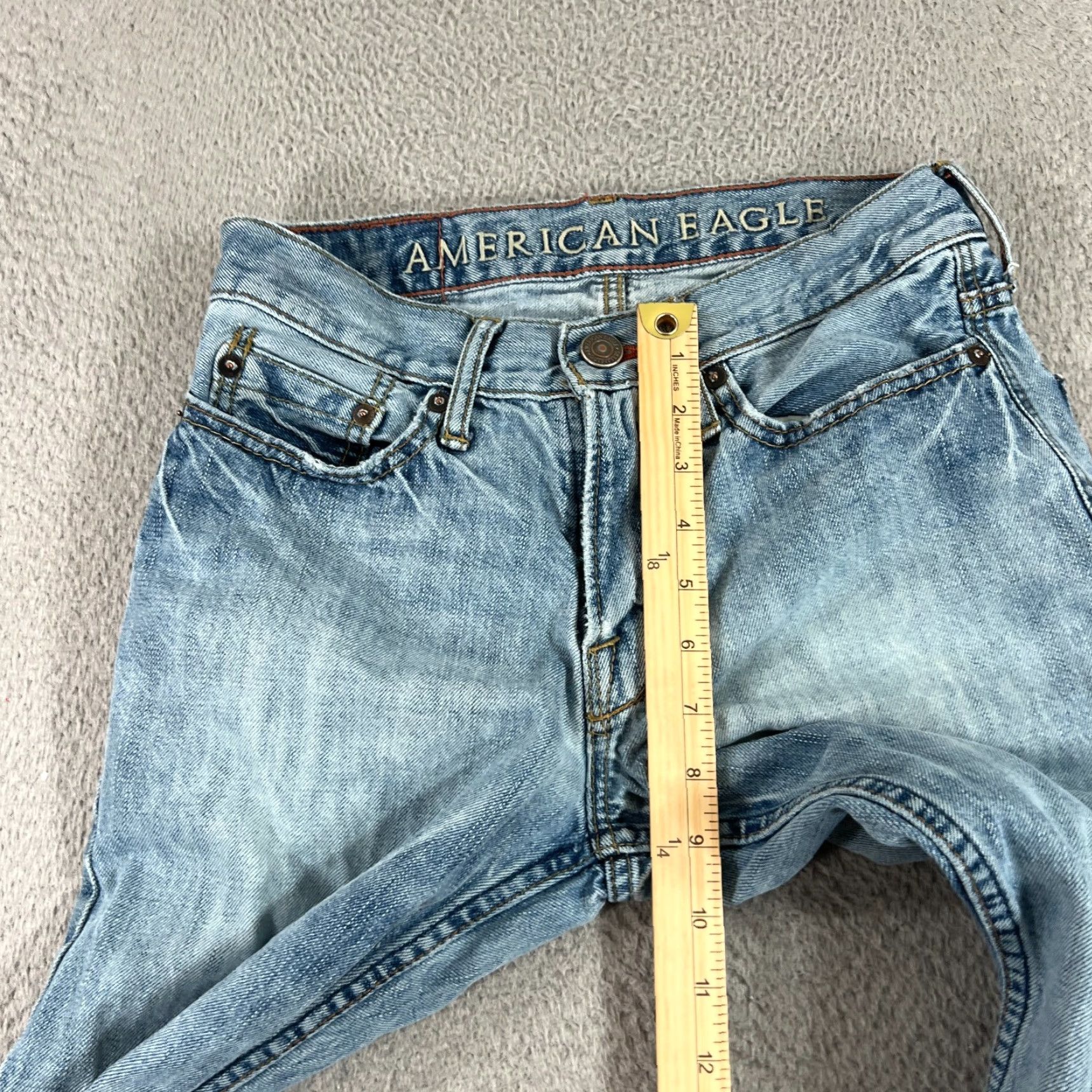 American Eagle Outfitters VINTAGE American Eagle Bootcut Jeans Mens 26x28 Blue Distressed Classic 5-Pocket Modern Grunge Size US 26 / EU 42 - 4 Thumbnail
