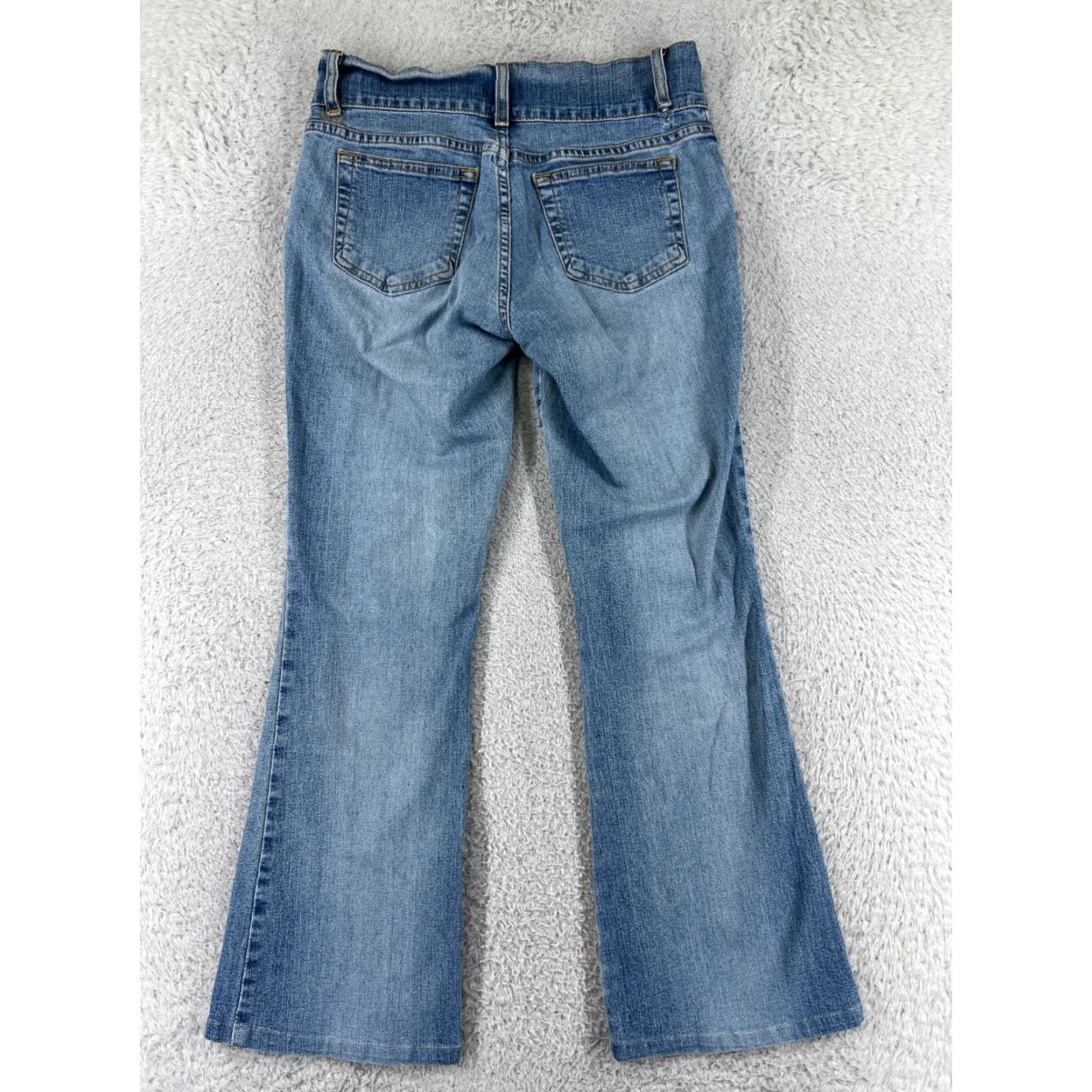 Vintage SO Jeans Women 5 Blue Denim Flared Low Rise Light Wash Cotton Blend Size 27" / US 4 / IT 40 - 2 Thumbnail