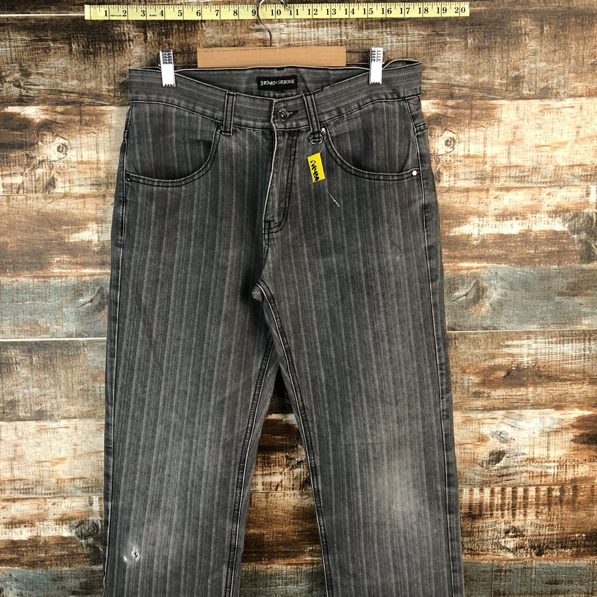 Japanese Brand Skkone Grey stripe cargo Casual Pants #A1434 Size US 32 / EU 48 - 5 Thumbnail