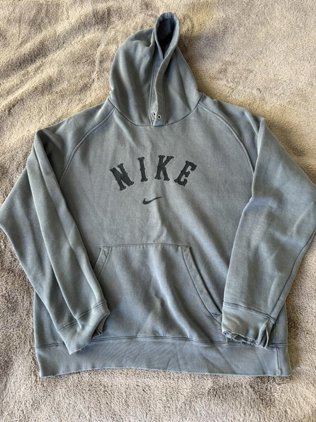 Nike Nike Grey Hooded Sweatshirt with Front Pocket Size US L / EU 52-54 / 3 - 1 Thumbnail