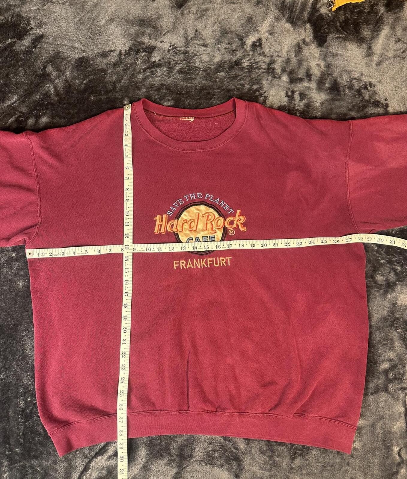 Hard Rock Cafe VTG Hard Rock Cafe Frankfurt Burgundy Sweatshirt Size ONE SIZE - 2 Thumbnail