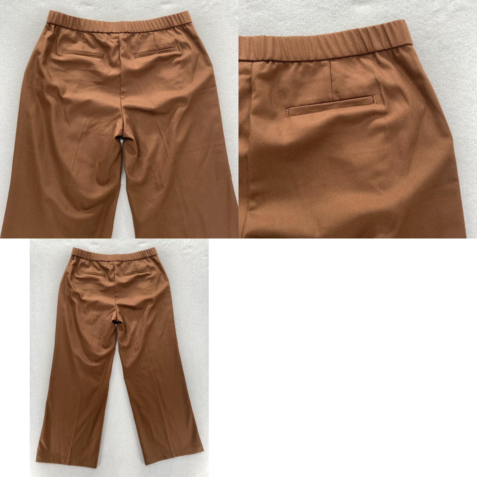 J. Jill J. Jill Wide Leg Pants Women's 12P Petite Chestnut Brown Stretch Pleated Preppy Pants Size 34" / US 12 / IT 48 - 9 Thumbnail
