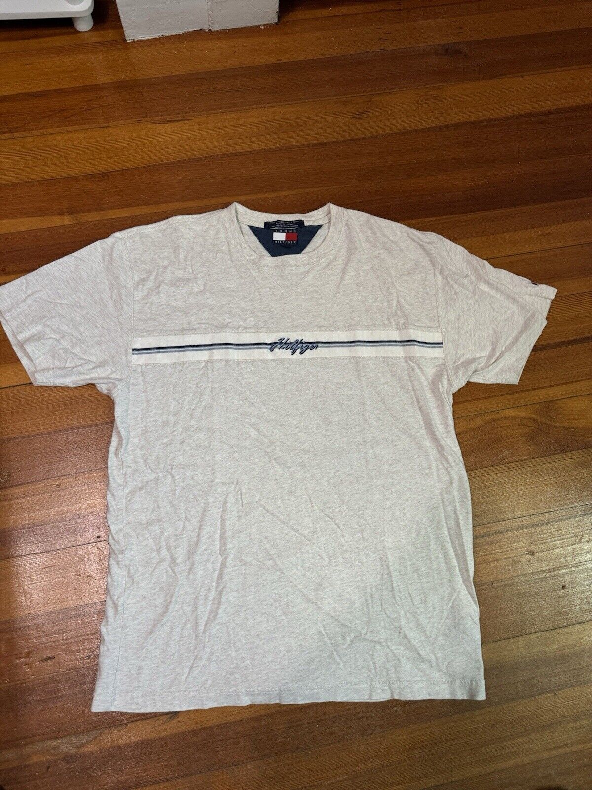 Tommy Hilfiger × Tommy Jeans Vintage Tommy Hilfiger Spell Out Shirt Embroidered Medium Size US M / EU 48-50 / 2 - 2 Thumbnail