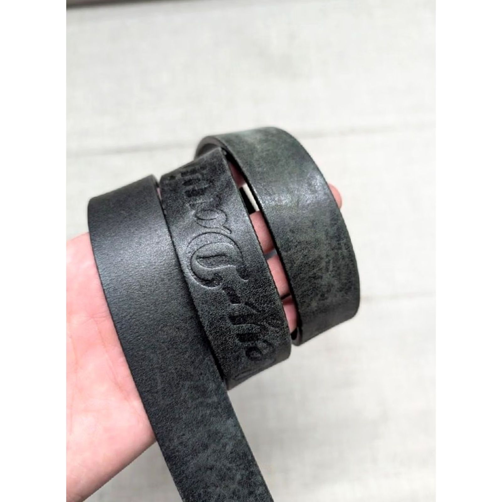 Harley Davidson VINTAGE Harley-Davidson belt Western belt Men 38 Black Leather USA buckle spellout western Size 38 - 3 Thumbnail