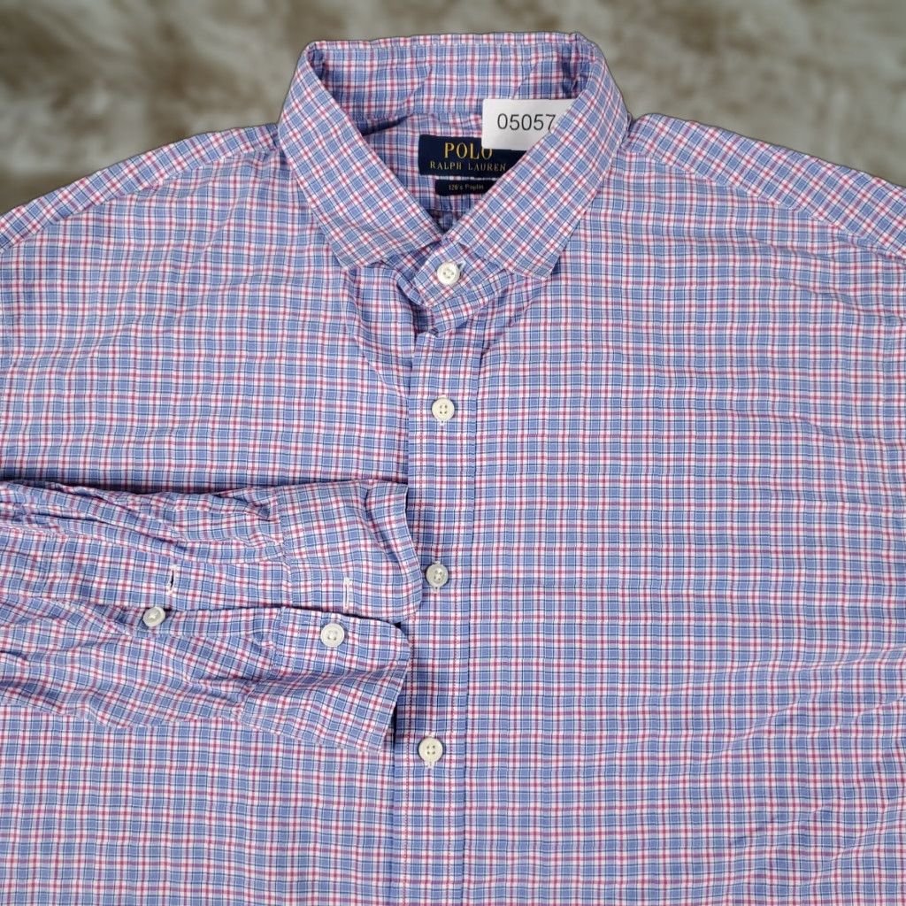 Ralph Lauren Ralph Lauren Button-Up Shirt Mens 2XL Red Blue Plaid Long Sleeve Casual Modern Preppy Size US XXL / EU 58 / 5 - 1 Thumbnail
